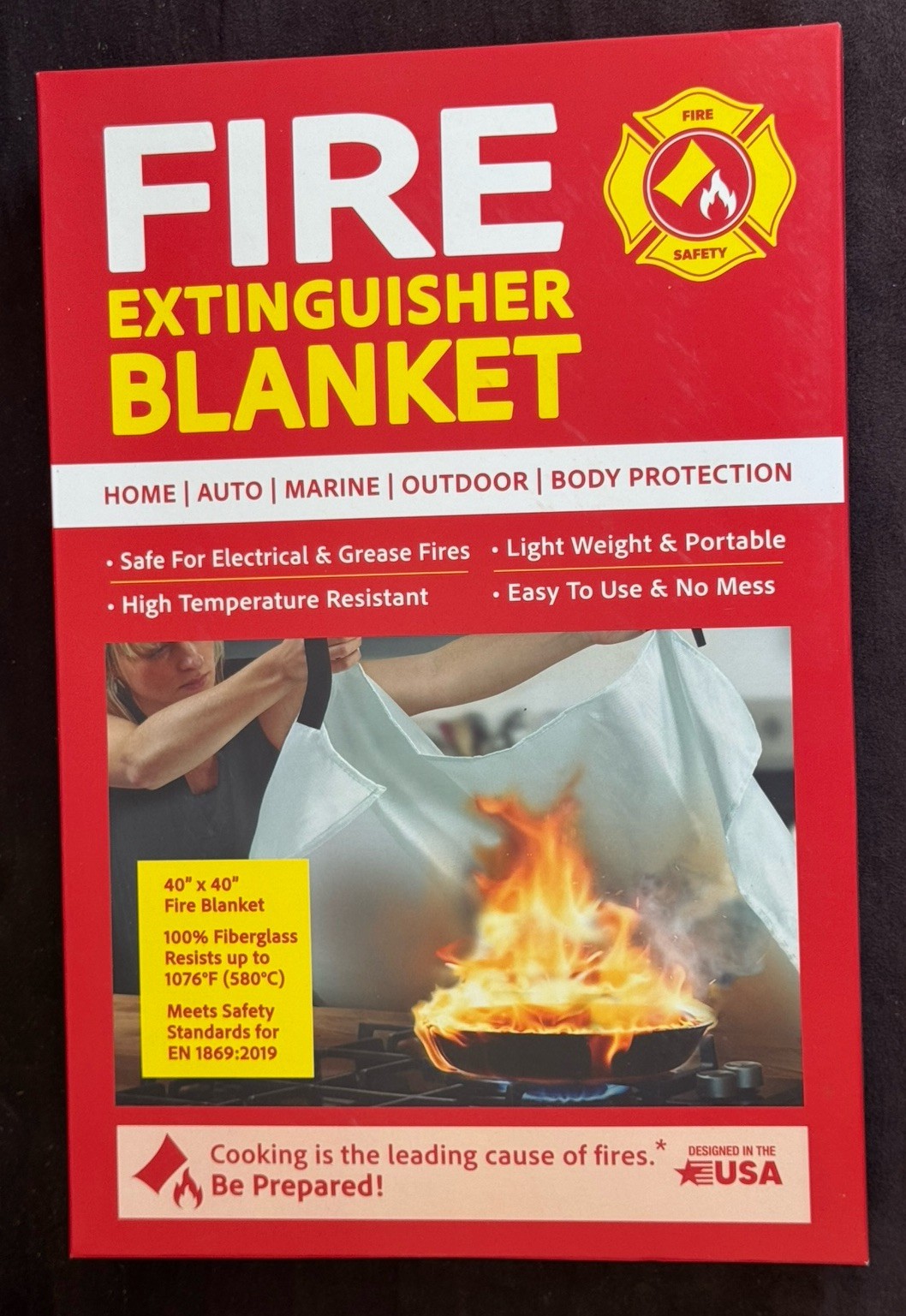 2-pack Klear Concepts 40″ X 40″ Fire Extinguisher Blanket Fire Suppression
