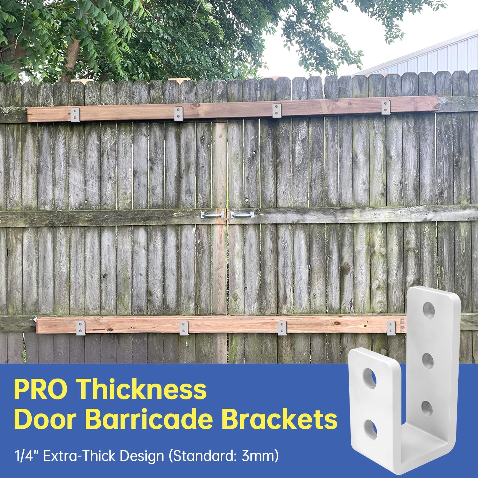 8 PCS 2×4 Door Barricade Brackets 1/4 Inch Heavy Duty Metal U Bracket