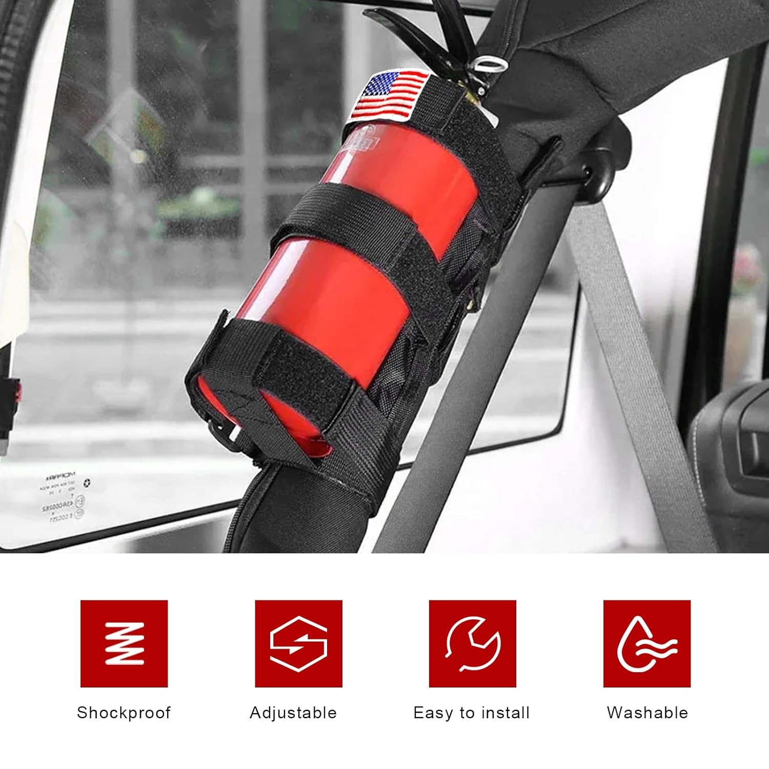 2PCS Adjustable Fire Extinguisher Holder Strap Mount Car Vehicle Bracket