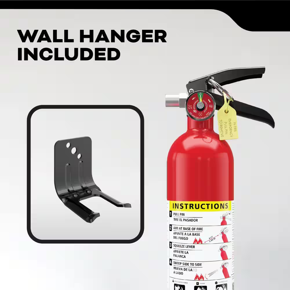 Kidde Pro 460 Rechargeable Fire Extinguisher – 10 lb. (4-A:60-B:C) Class ABC