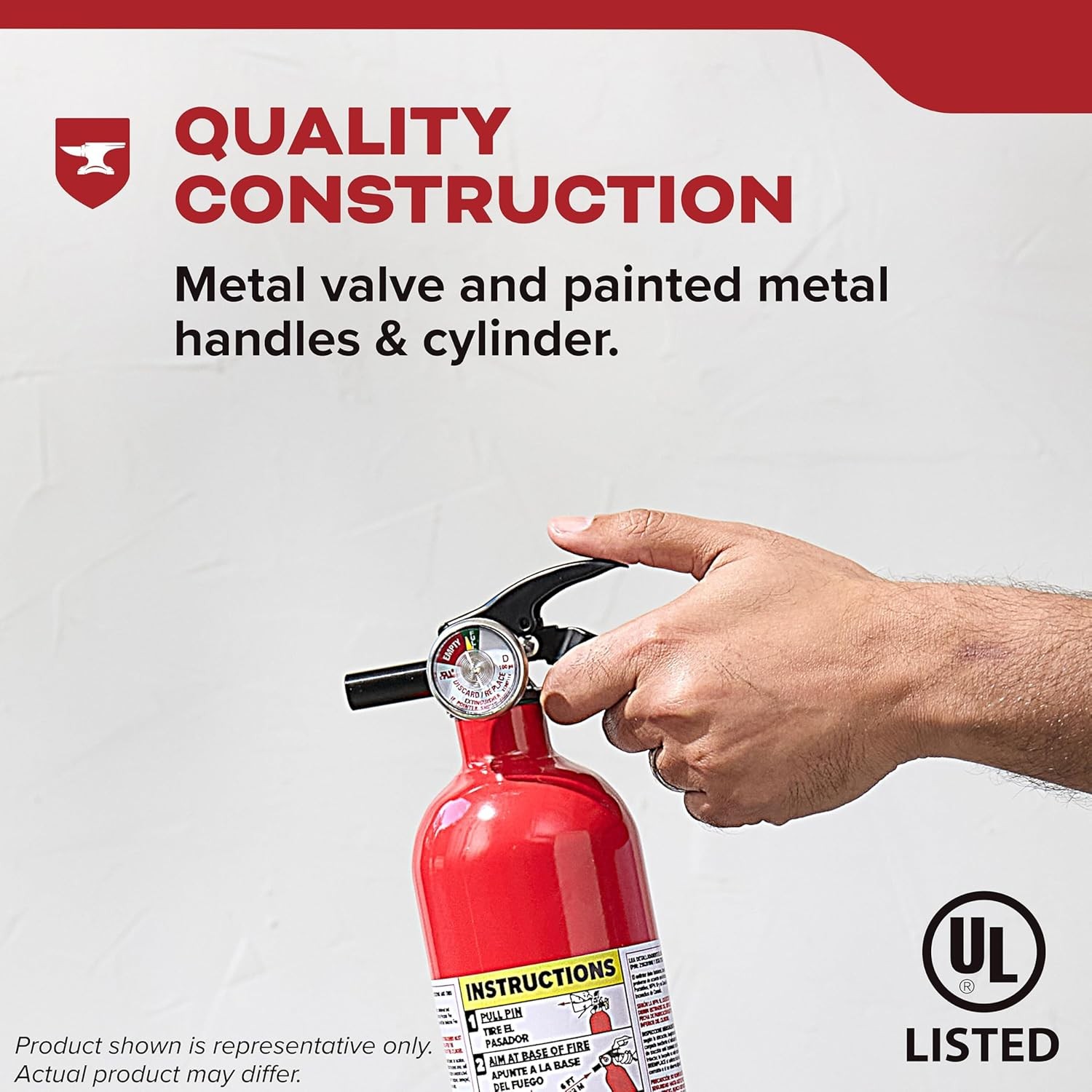 Single-Use 5BC Fire Extinguisher for Home Office Residential Emergency Safety