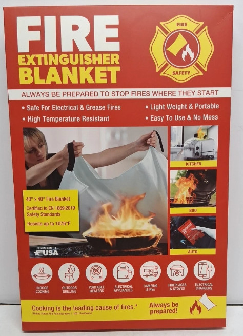 Fire Extinguisher Blanket 911411 Klear Concepts 40″ X 40″ Always Be Prepared !
