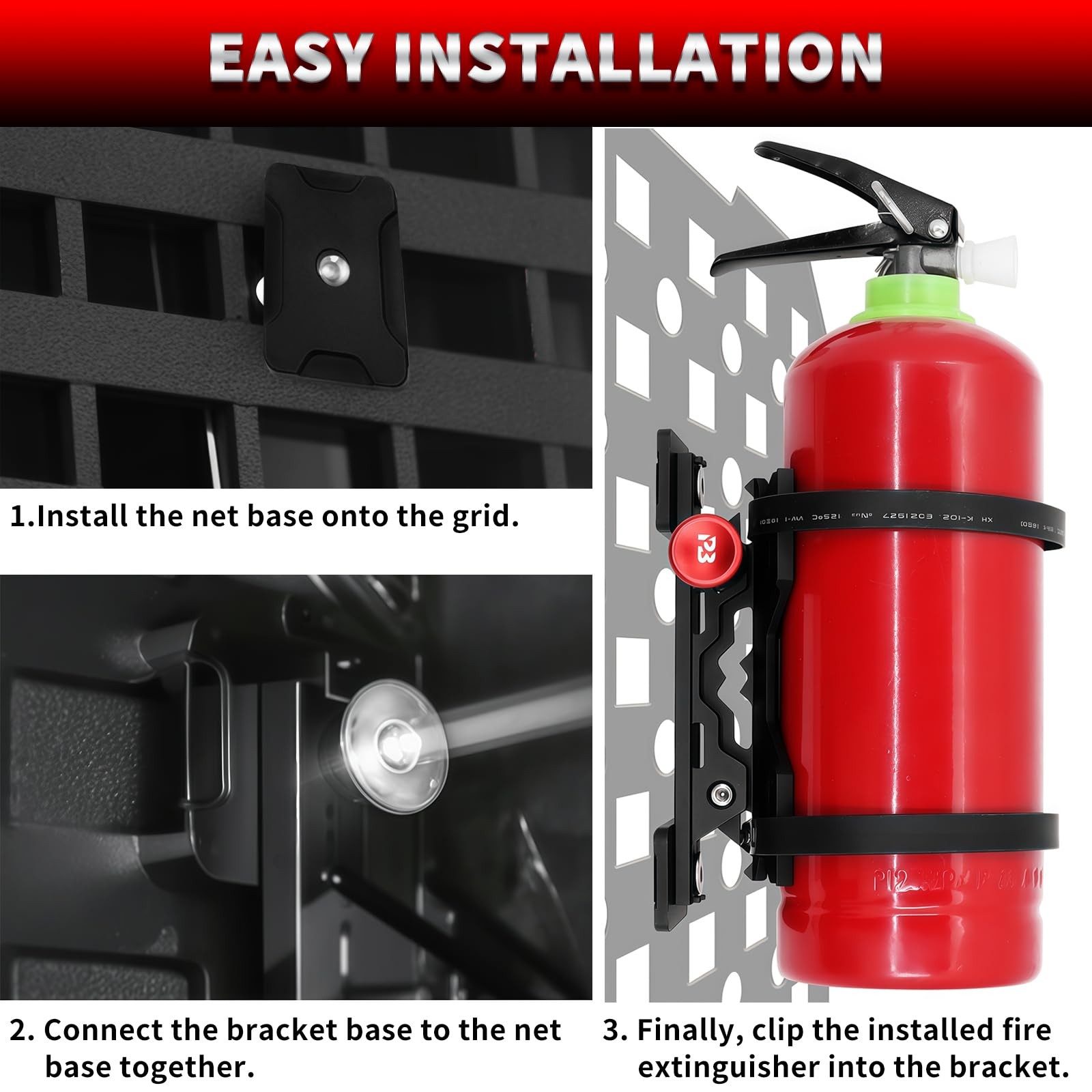 CNC Aluminum Quick Release Fire Extinguisher Mount Molle Panel, Fire Extinguishe