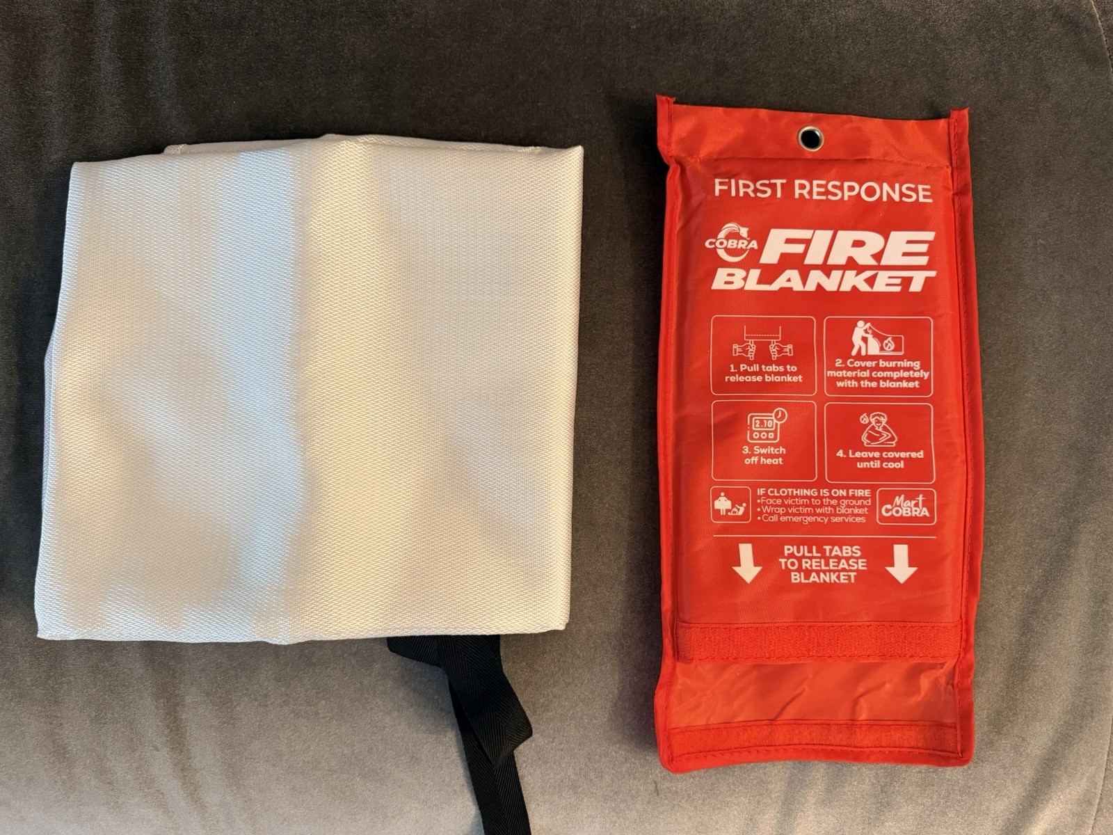 Fire Blanket 39”x39” First Response Fiberglass Emergency Blanket 1-Pack New