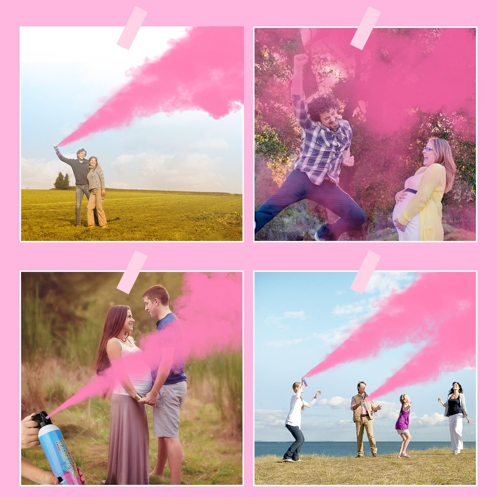 4-Pack Pink Gender Reveal Fire Extinguisher Baby Reveal Party Decorations