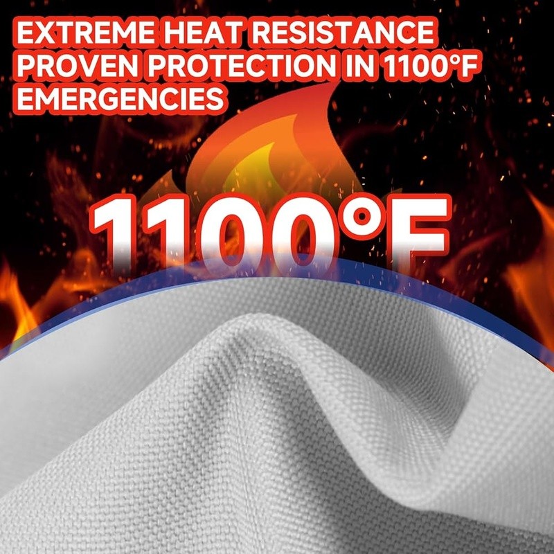 Fire Blanket 1100℉ Heat Resistant Fiberglass Emergency Fire Suppression Tool New