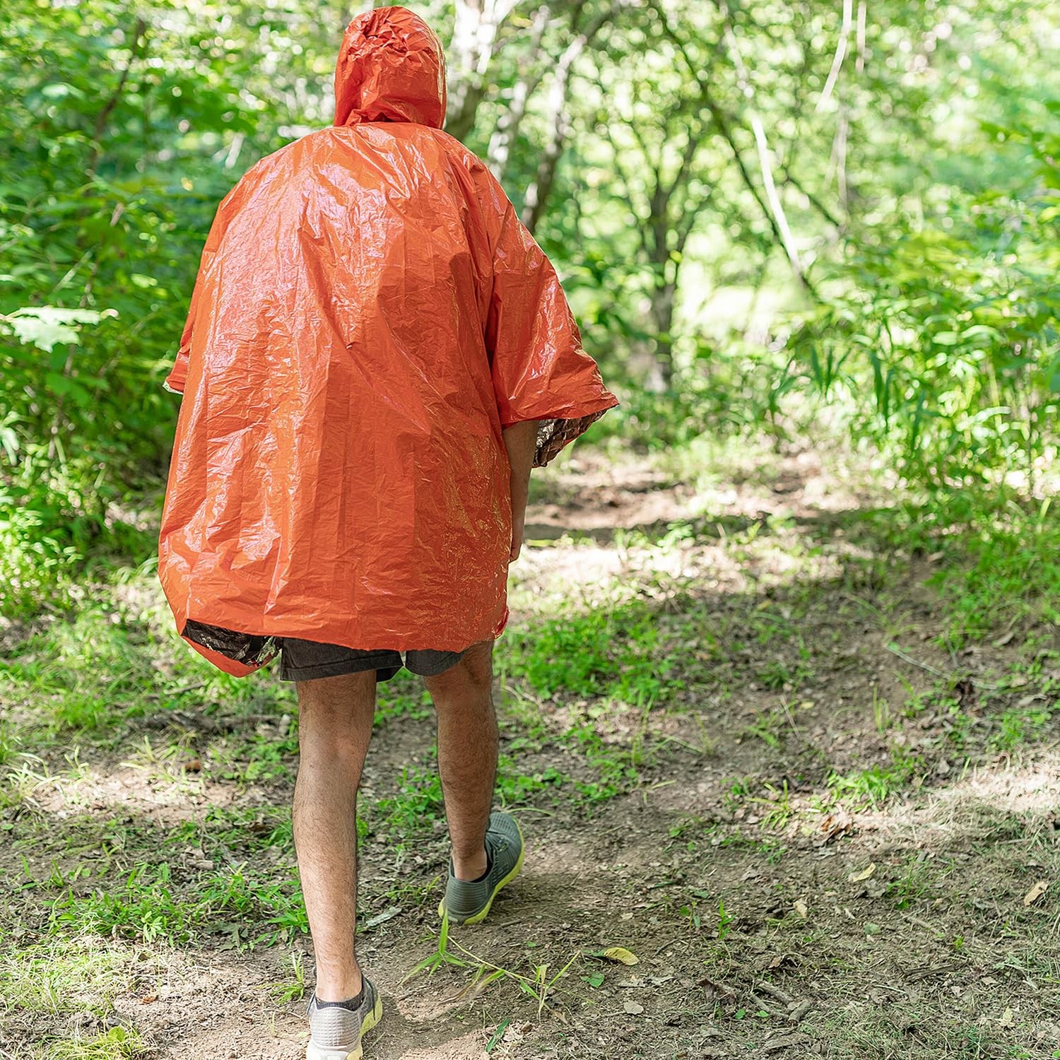 Emergency Poncho 4-Pack – Heat Retention, Mylar Reversible Thermal Raincoat B…