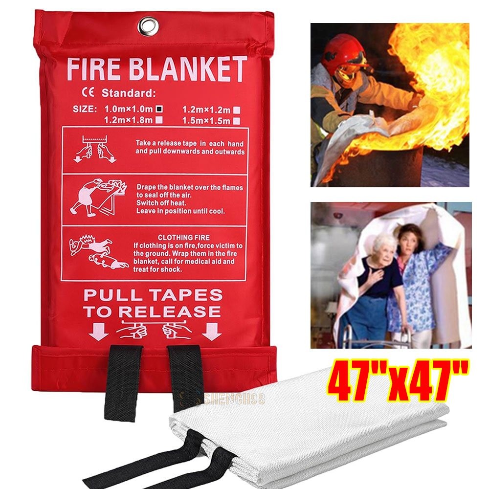 X-Large Fire Blanket Fireproof For Home Kitchen Office Caravan Emergency Safety