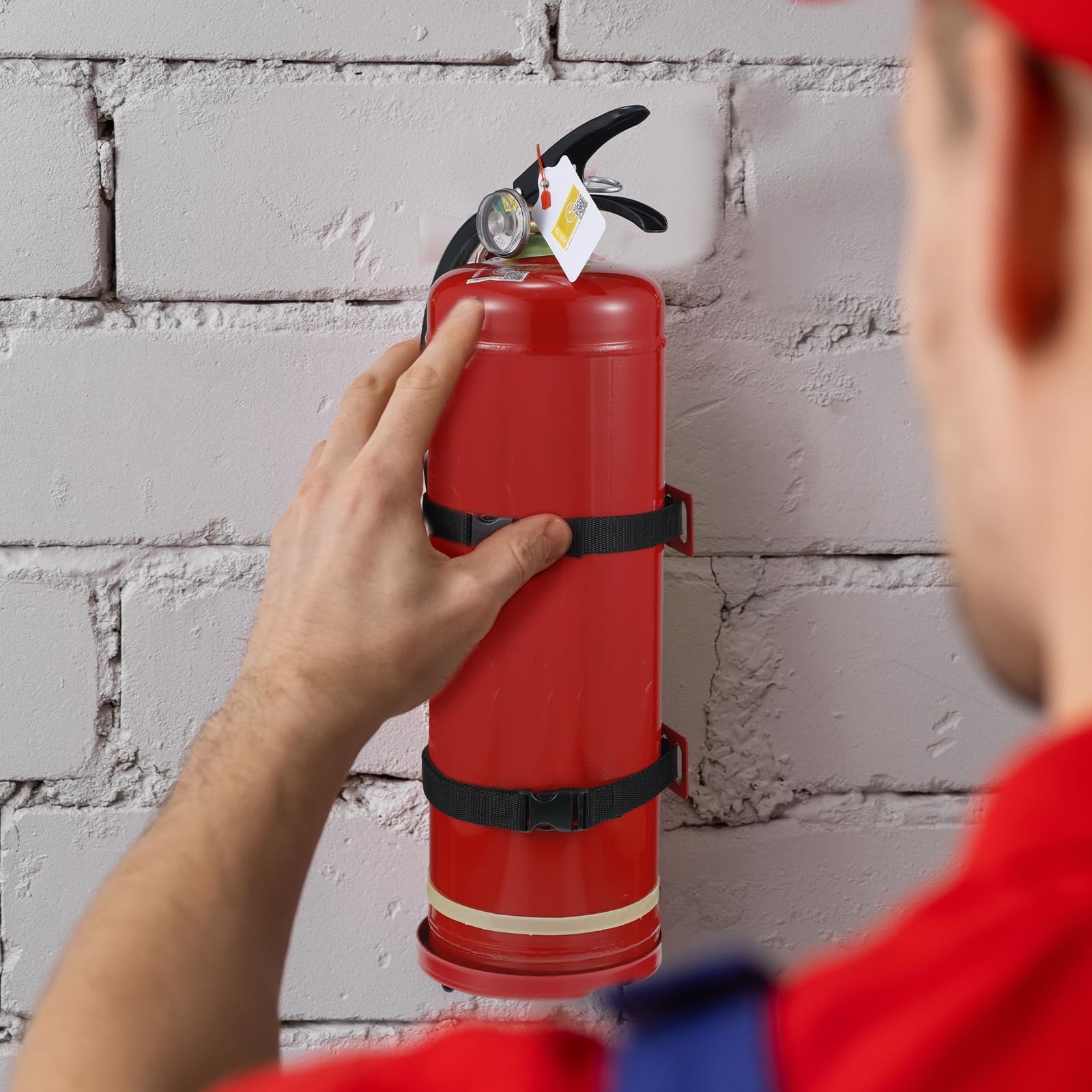 2 PCS Fire Extinguisher Metal Bracket Holder Wall Mount Fits 5 Pound Home RV