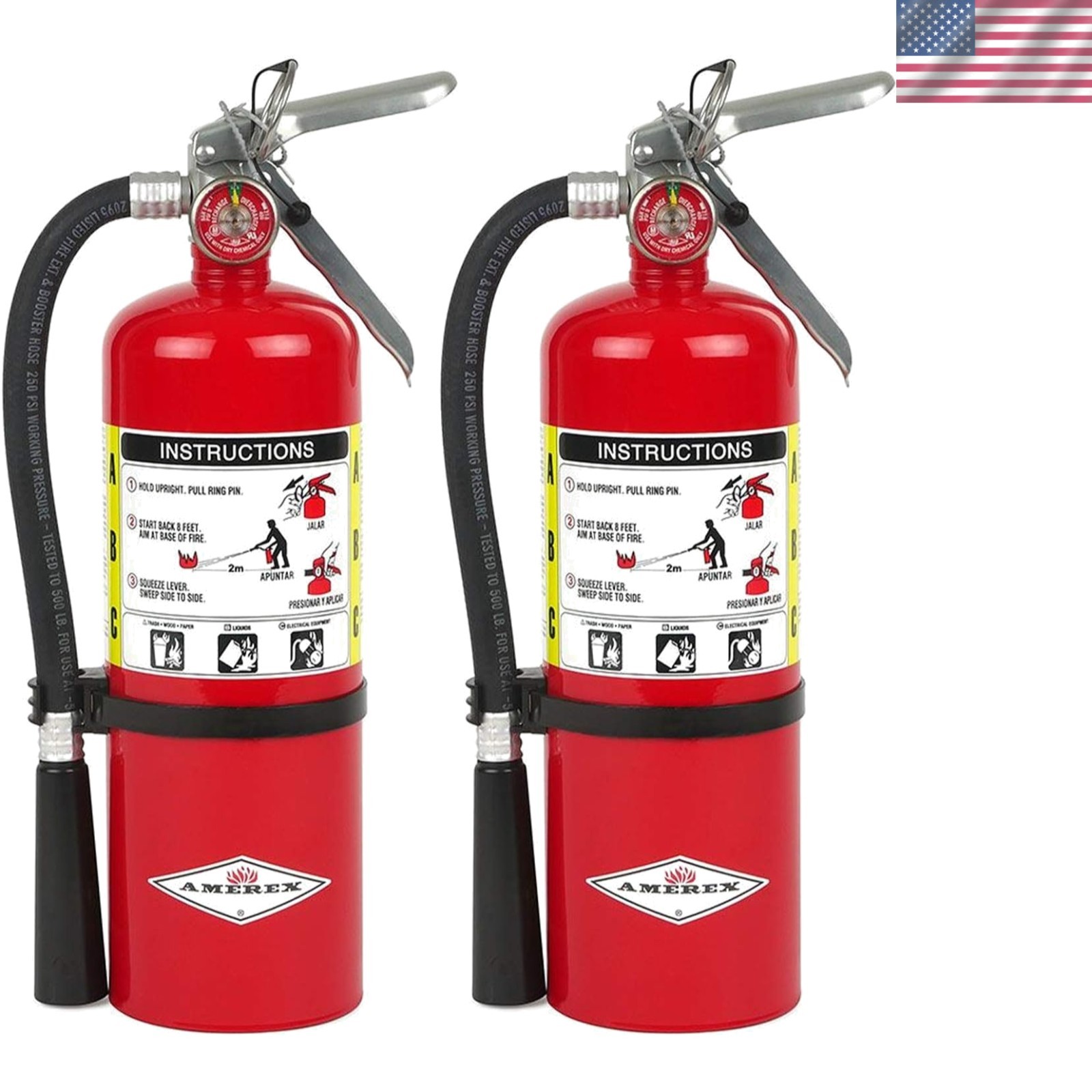 Efficient 5 lb ABC Fire Extinguisher – Class A, B, & C Rated for Safety, 2-Pack