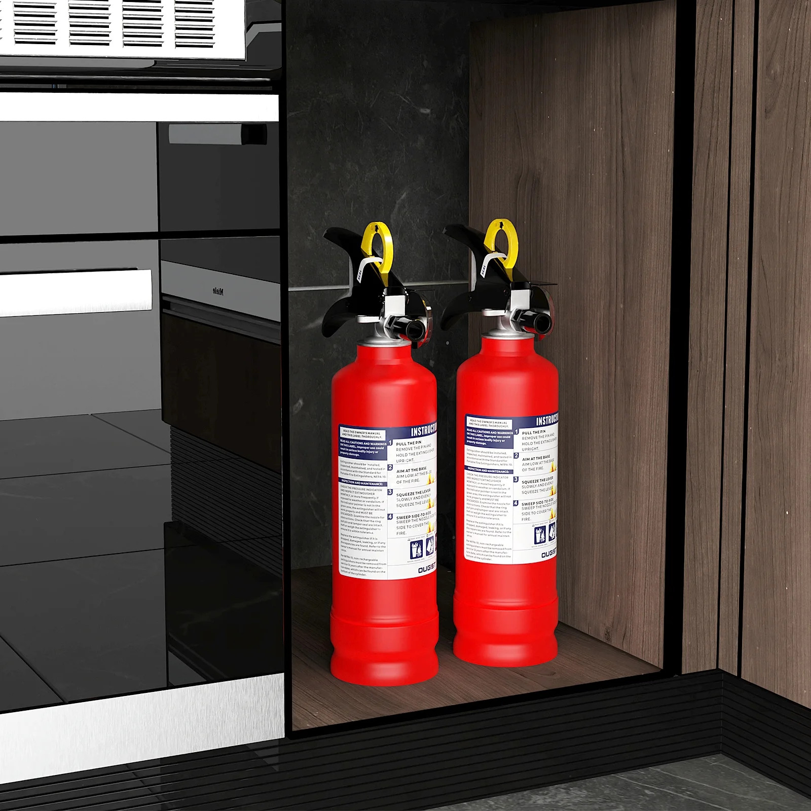 2-Pack Fire Extinguisher, 2.5 lb, 1-A:10-B:C Rated