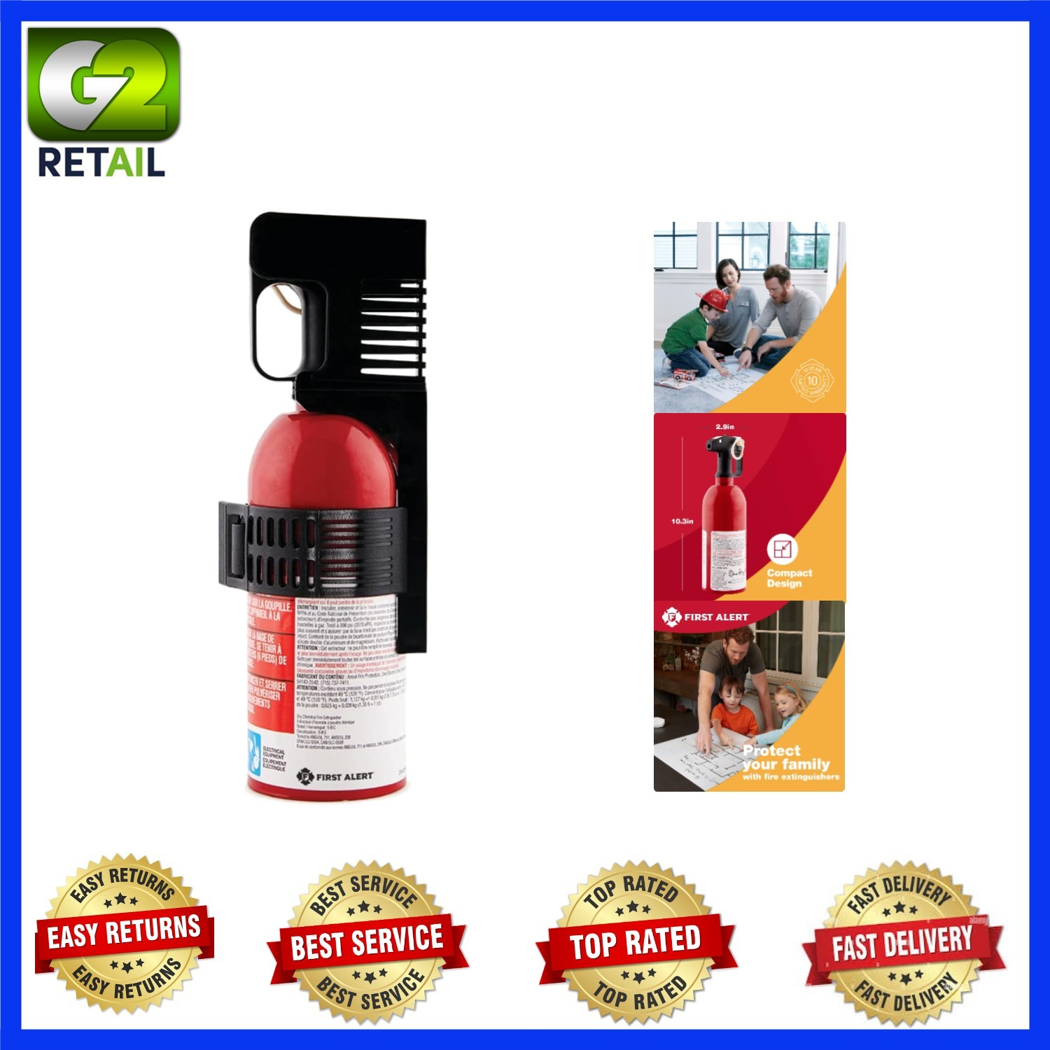Essential AUTO5 Car Fire Extinguisher, 5-B:C Rated for Vehicle Safety, 1-Pack