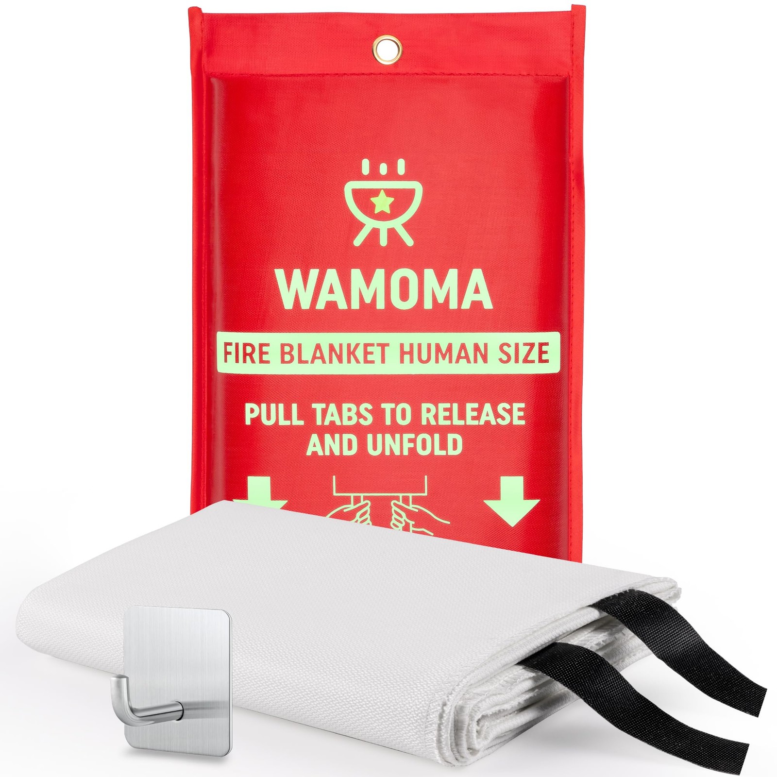 Human Size Fire Blanket – (47″ x 71″) Extra Large Fire Proof Blanket for Home…