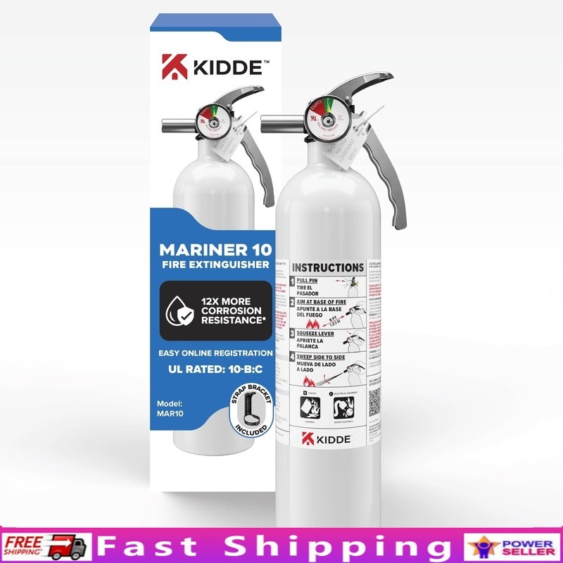 Marine Fire Extinguisher Boats 10BC USCG Approved All Metal Construction Safety