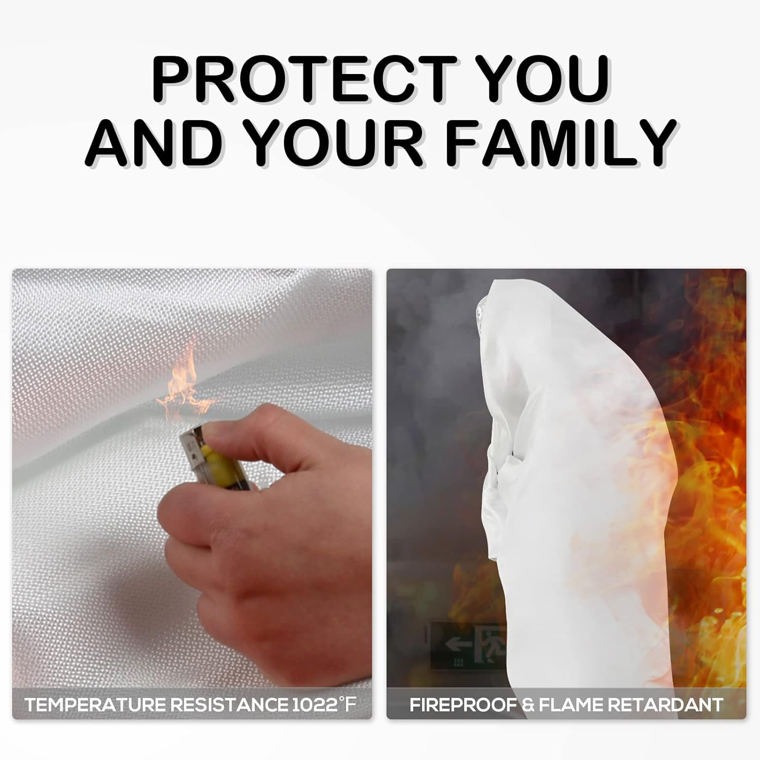 Emergency Fire Blanket for Home, 40X40 Inch Fiberglass Fire Blankets Emergency f