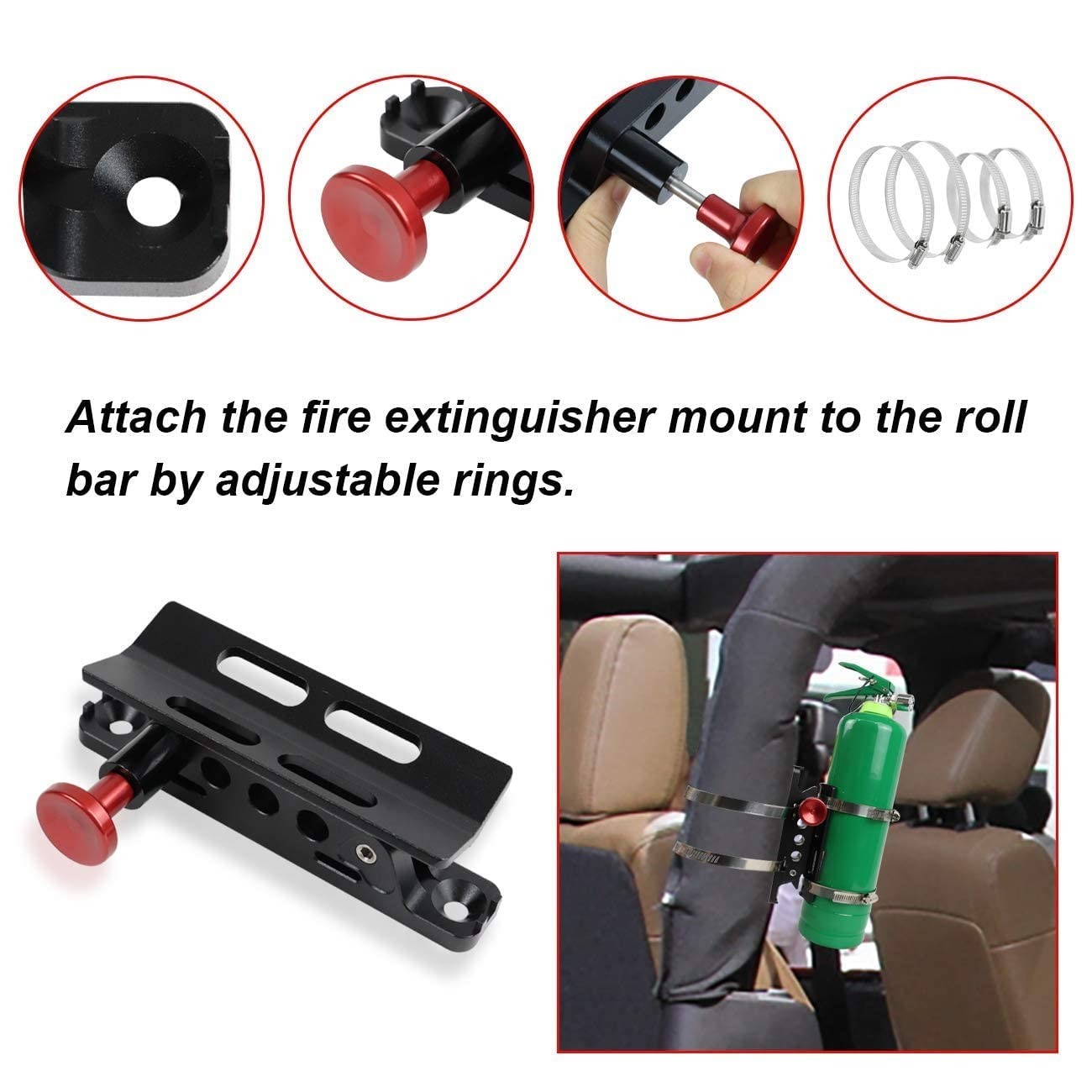 Quick Release Roll Bar Fire Extinguisher Mounting Bracket Extinguisher Mount Hol