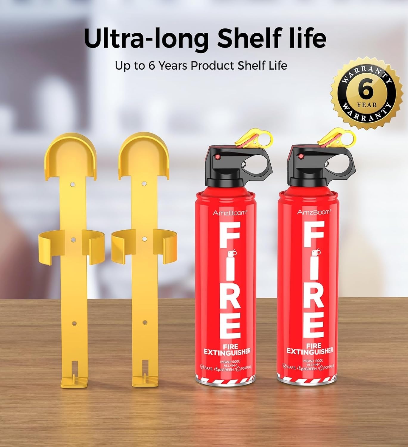2-Pack Fire Extinguisher for Home, Kitchen, Car, and Grill with Mounting Bracket