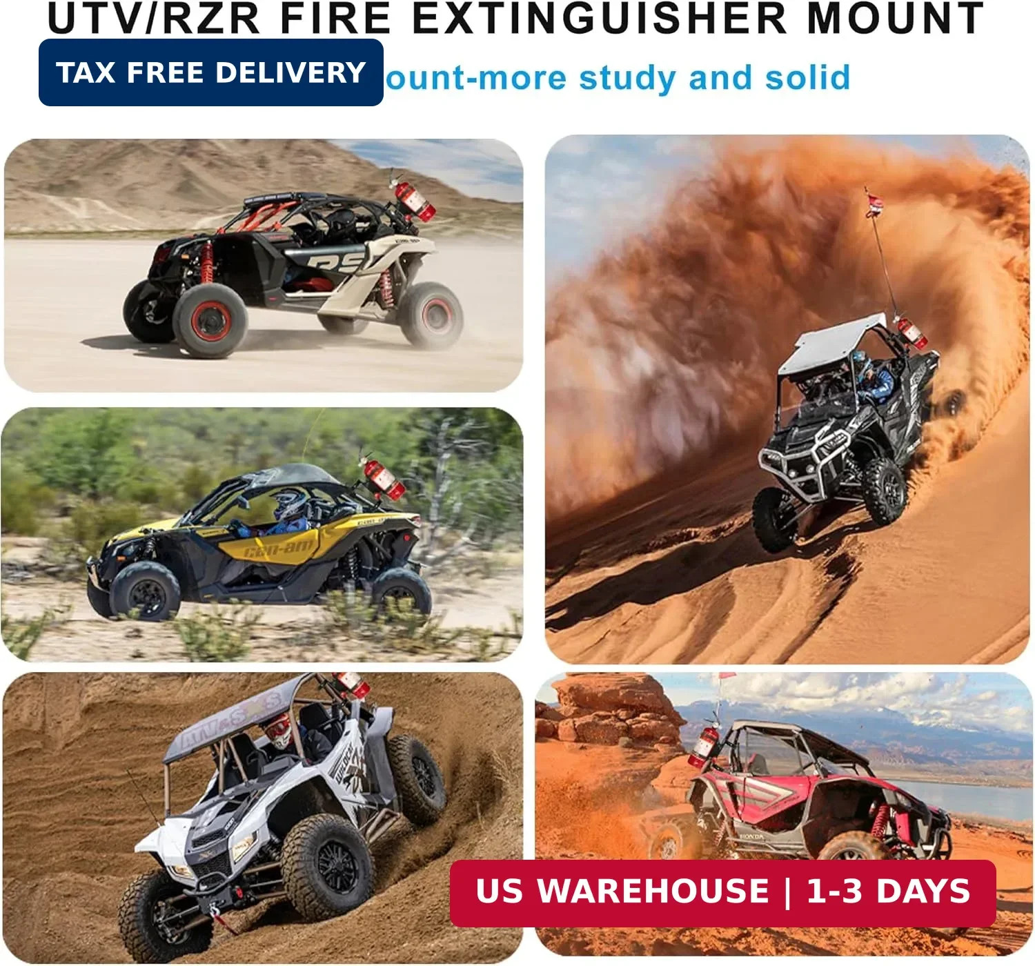 Fire Extinguisher Mount Bracket, Aluminum UTV Quick Release Fire Extinguisher Mo