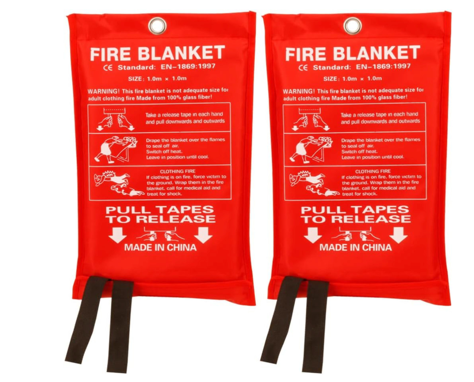 Fire Blanket Emergency Suppression Flame Retardant 2 Pack (39.3X 39.3 inch)