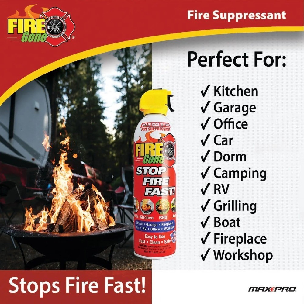 Fire Extinguishing Spray Aerosol Can 16 oz FFF Foaming Agent for Kitchen and