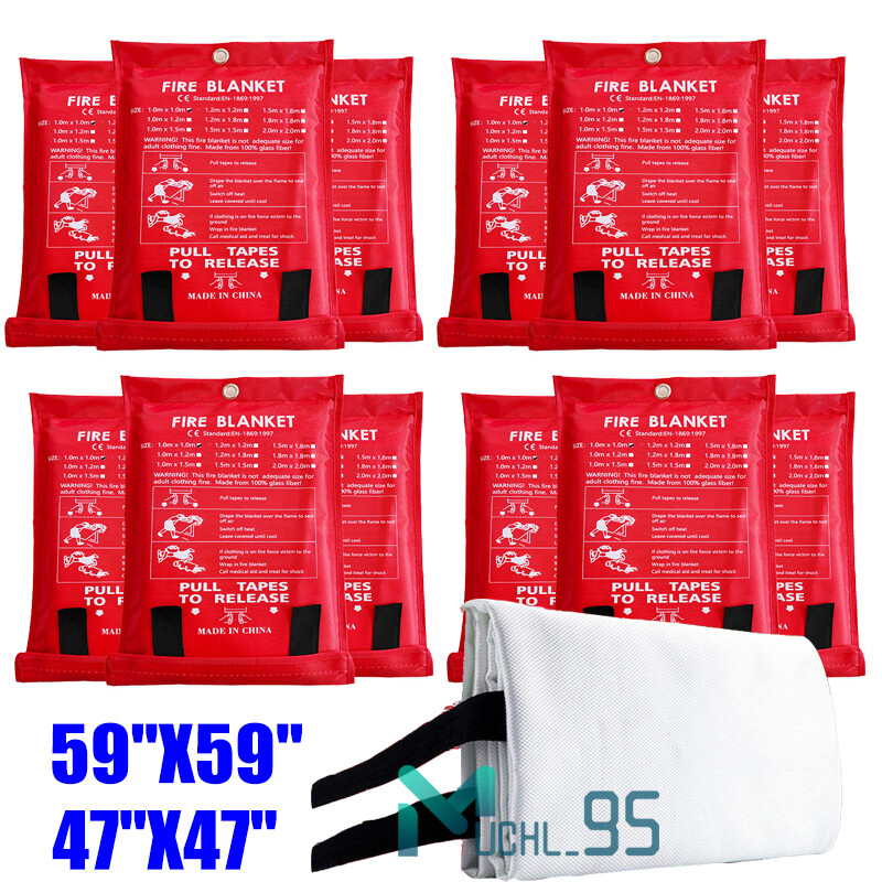 59”x59” Retardant Blankets Large Fire Blanket Fiberglass Prepared Emergency