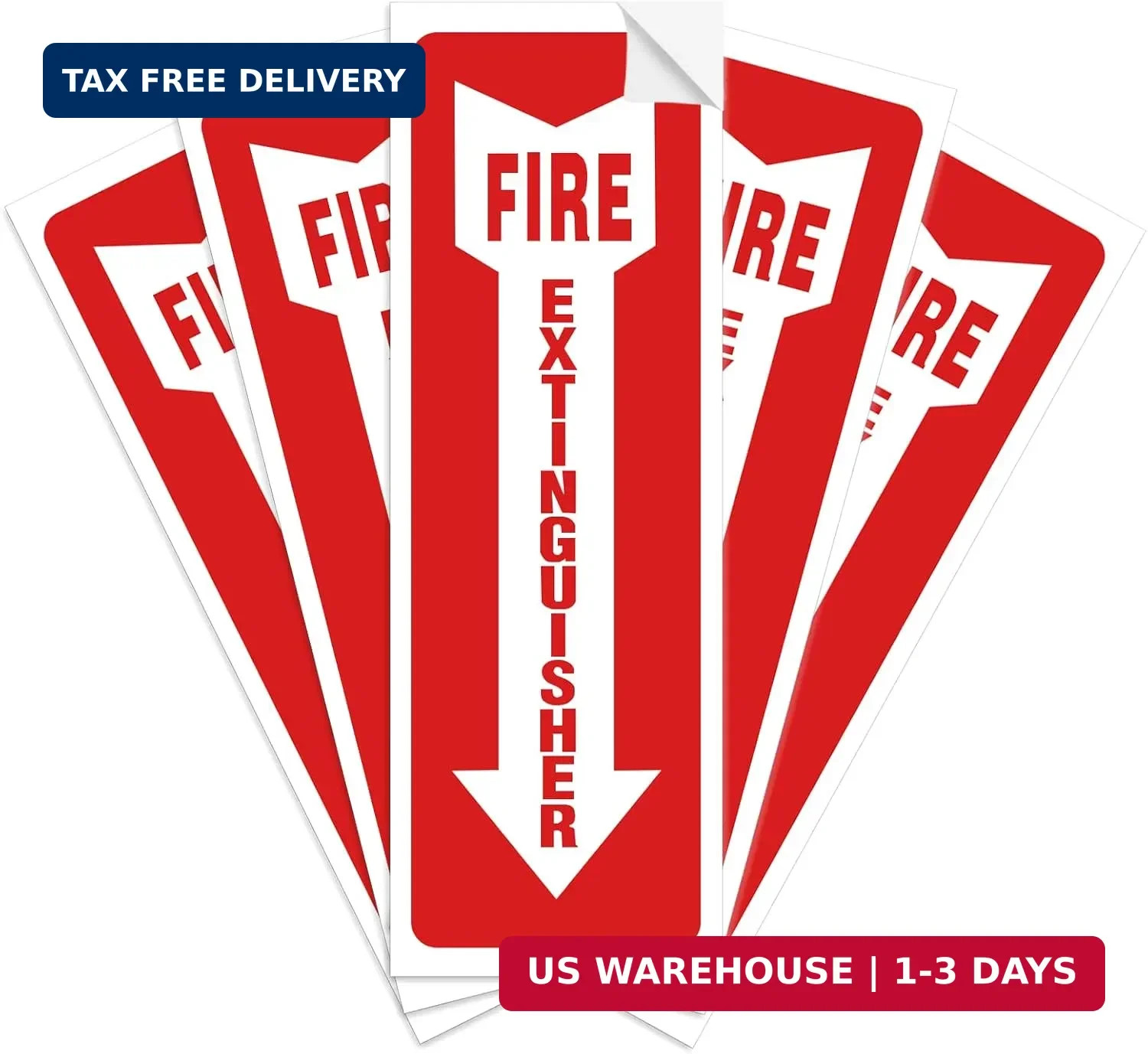 Fire Extinguisher Stickers 4×12 Inch, 5PCS Fire Extinguisher Signs, Fire Extingu
