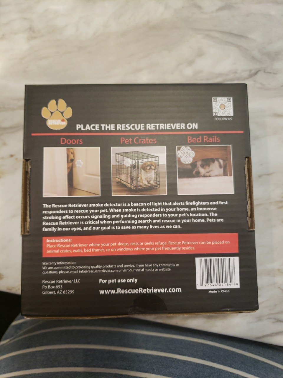 Rescue Retriever Smoke Detector Pet Alert Emergency Safety Device