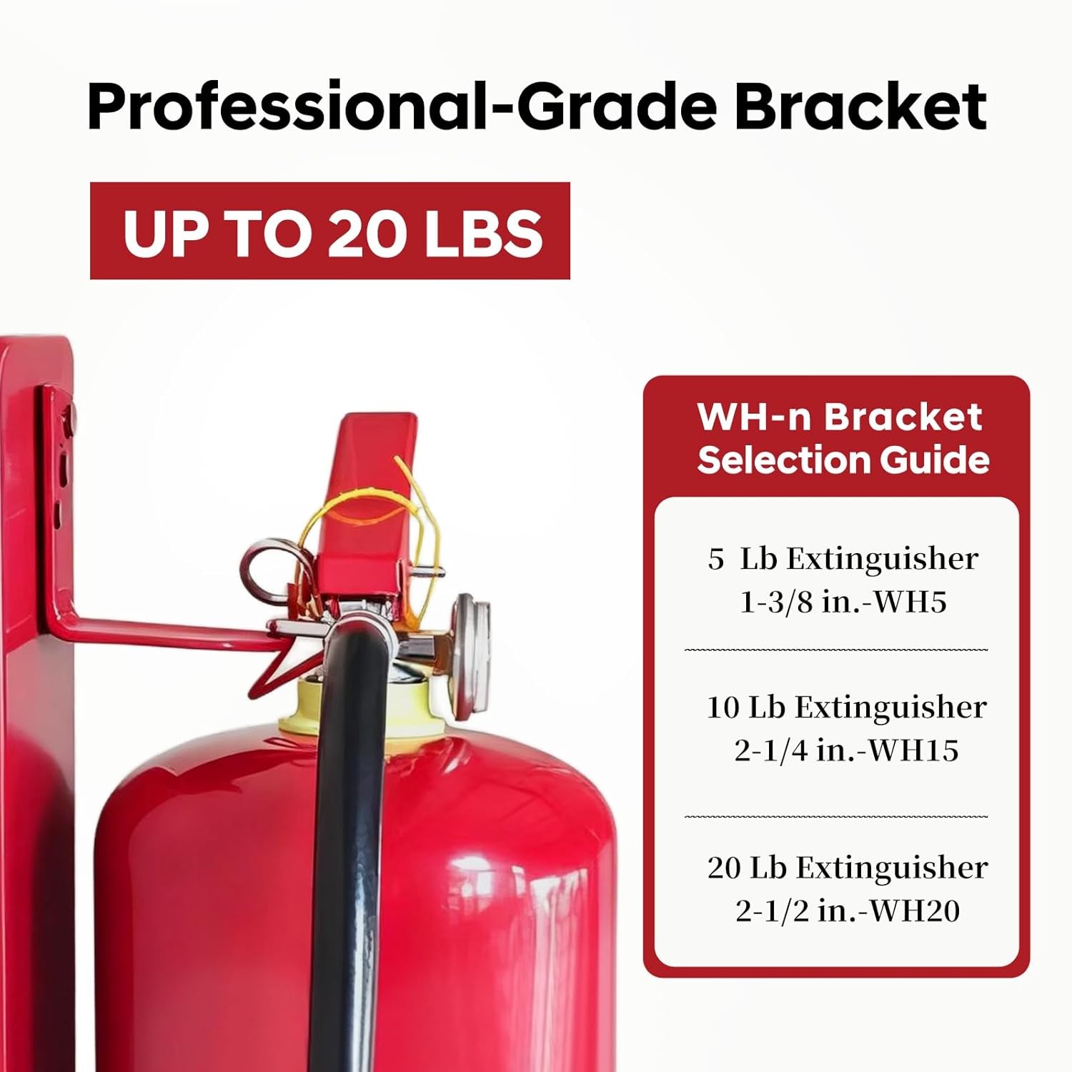 2pc Fire Extinguisher Mount Bracket Universal Wall Holder Hanger 5lb to 40lb Red