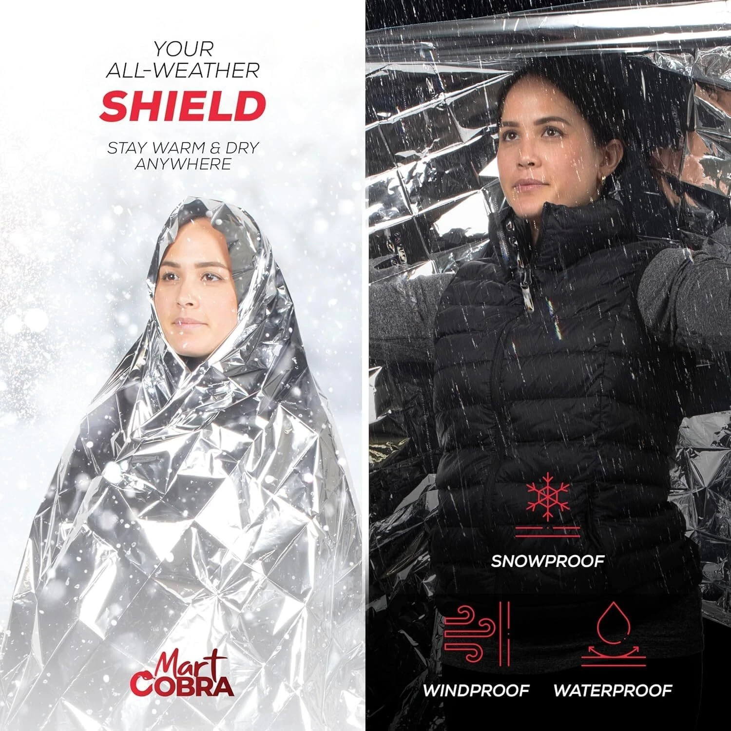 Emergency Blankets for Survival Gear and Equipment x6 Space Blanket Mylar 6 Pack