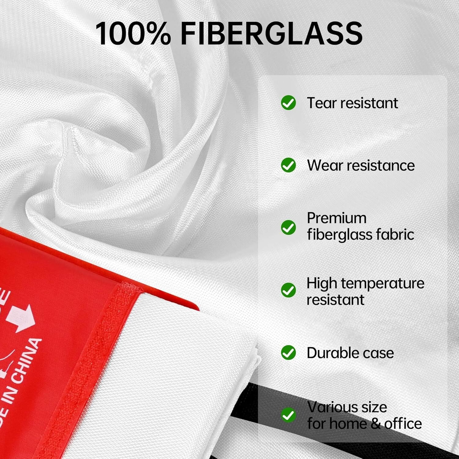 Safewayfire Emergency Fire Suppression Fiberglass Blanket – 1 Pack “39.4”x”39.4″