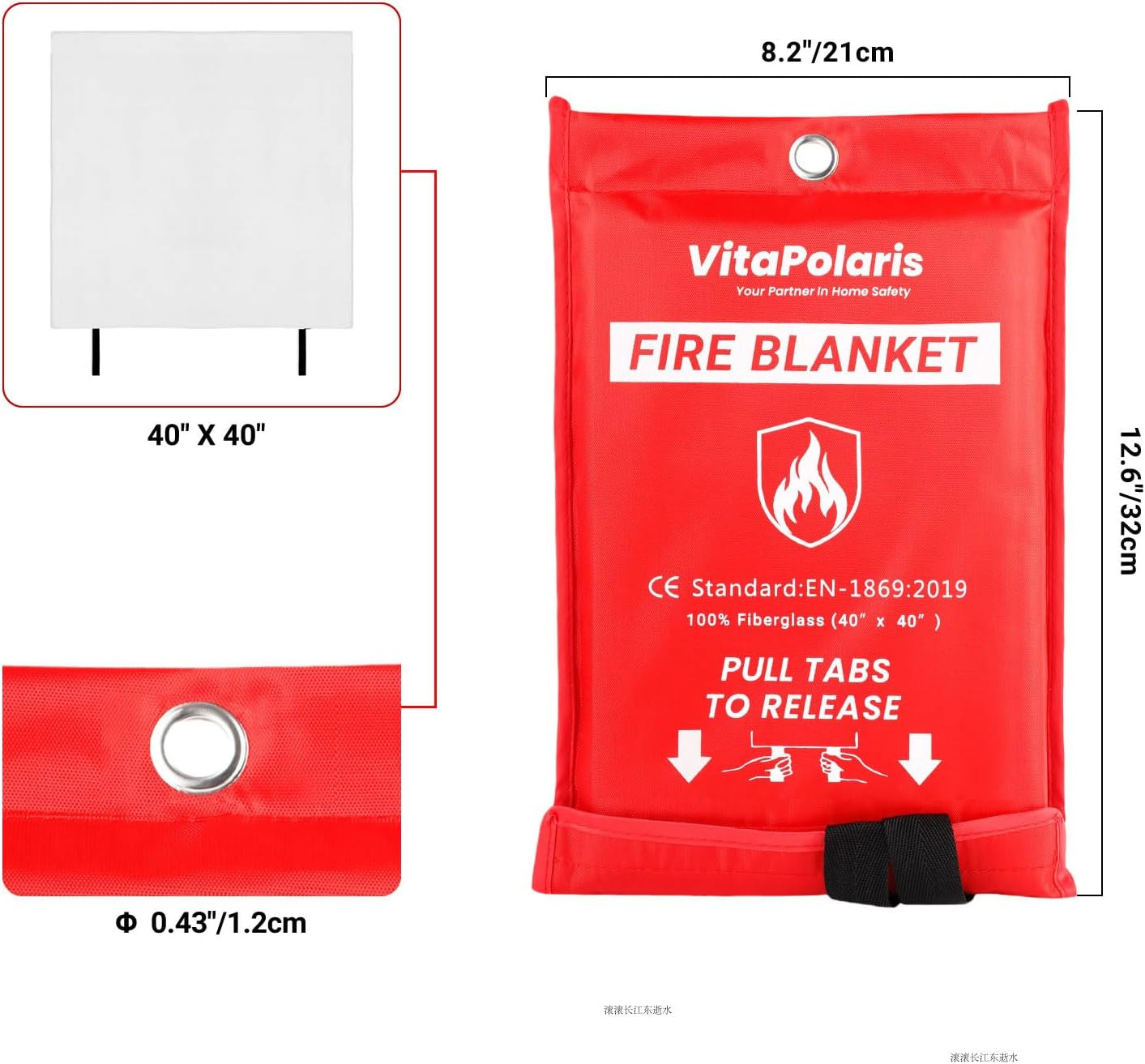 Heavy-Duty Emergency Fire Blanket, 2 Pack – Fireproof Fiberglass Blanket for Kit