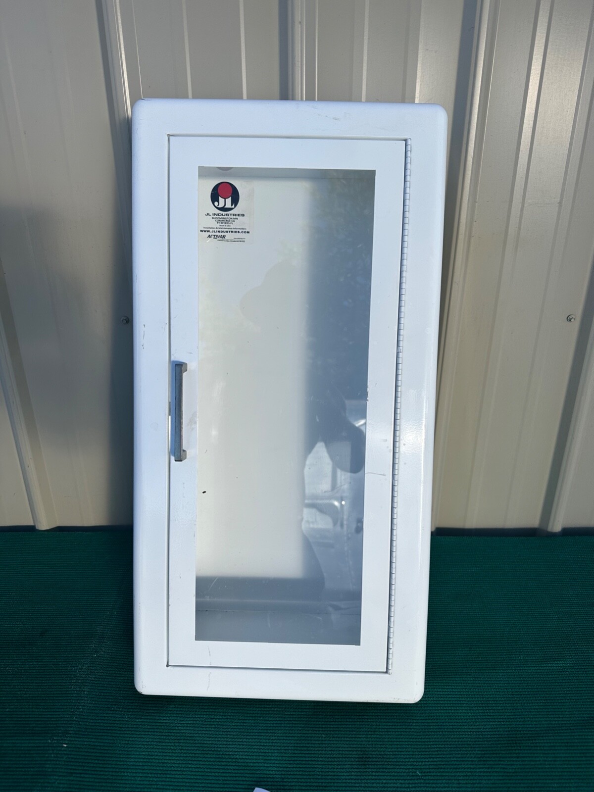 JL Industries Fire Extinguisher Cabinet Steel Construction Vertical Window 27″