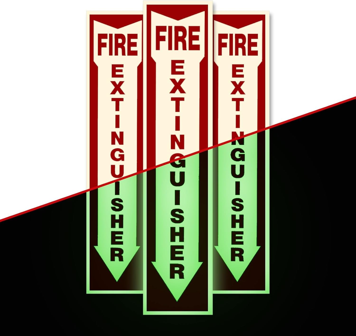 3 Pack Fire Extinguisher Stickers – Easy Application, Landscape Orientation
