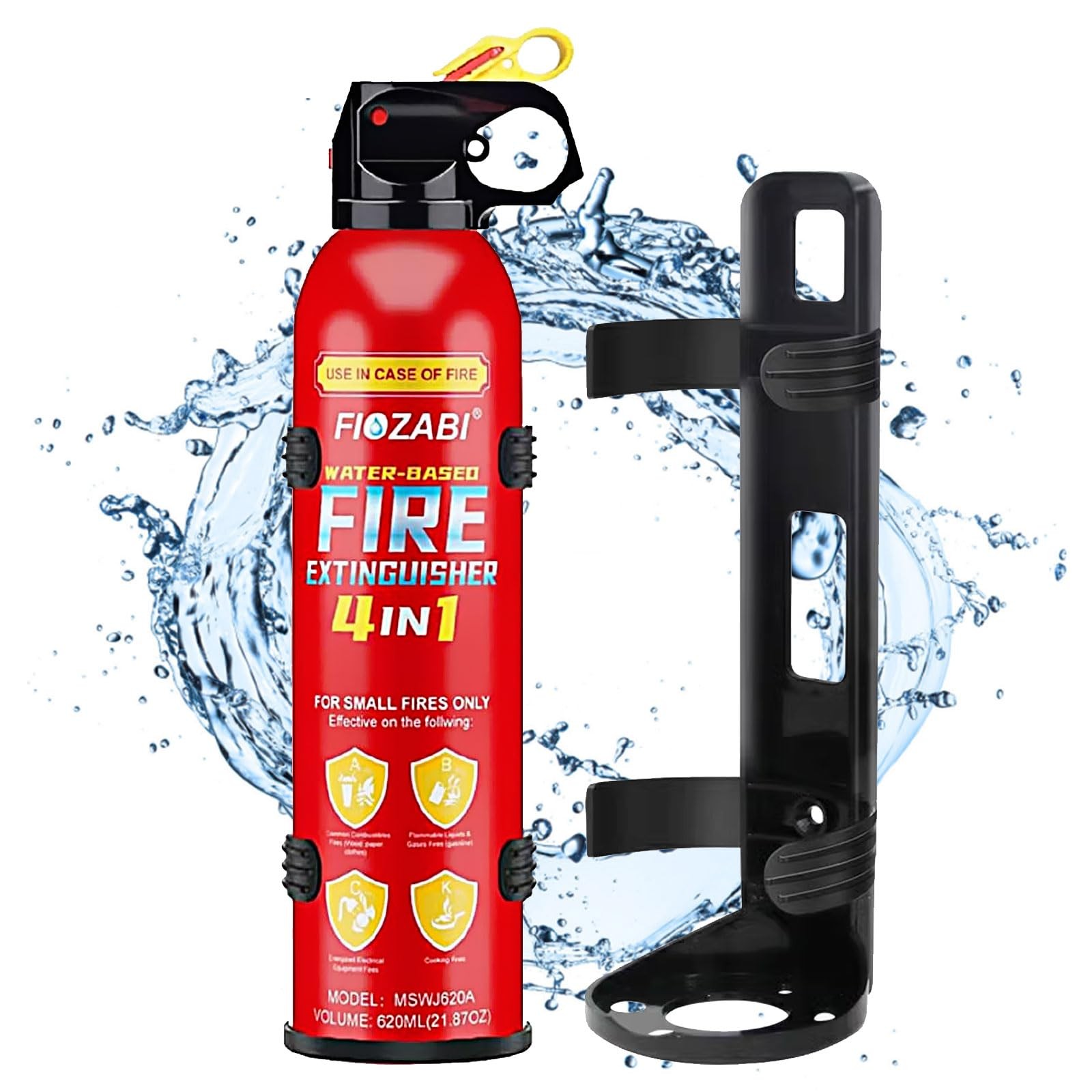 FIOZABI 1 PACK Portable Fire Extinguisher Spray 4 in-1 With Red-1 Pack
