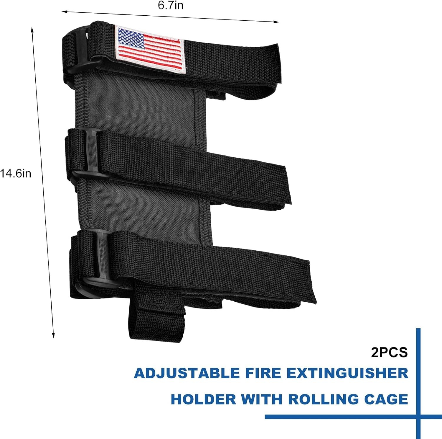 2 PCS Fire Extinguisher Holder, Adjustable Roll Bar Extinguisher Strap with A…