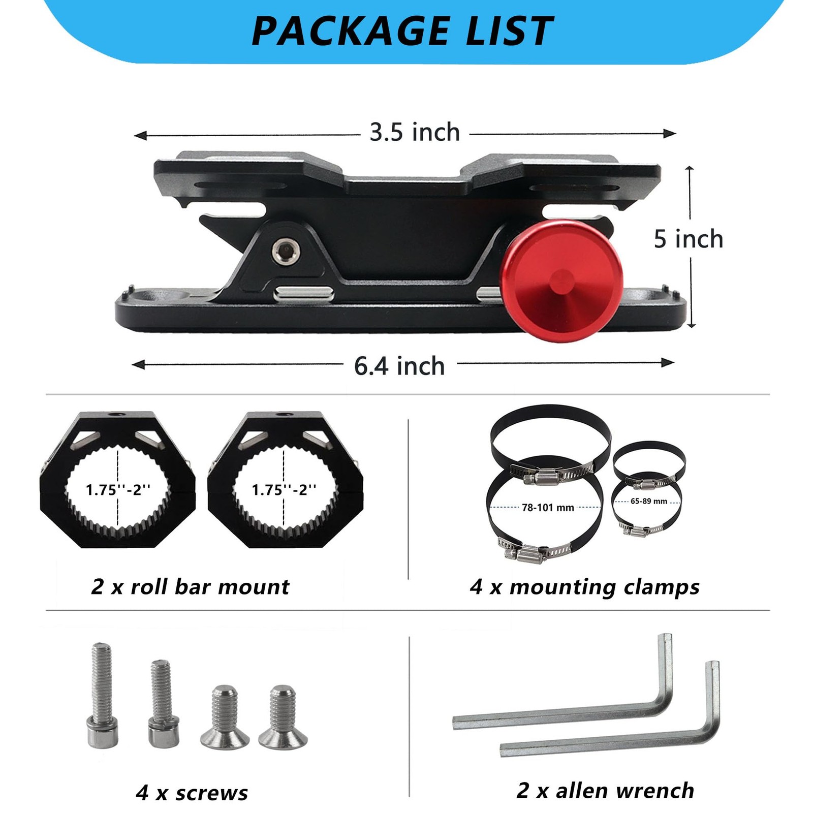Fire Extinguisher Mount Bracket, Aluminum UTV Quick Release Fire Extinguisher…