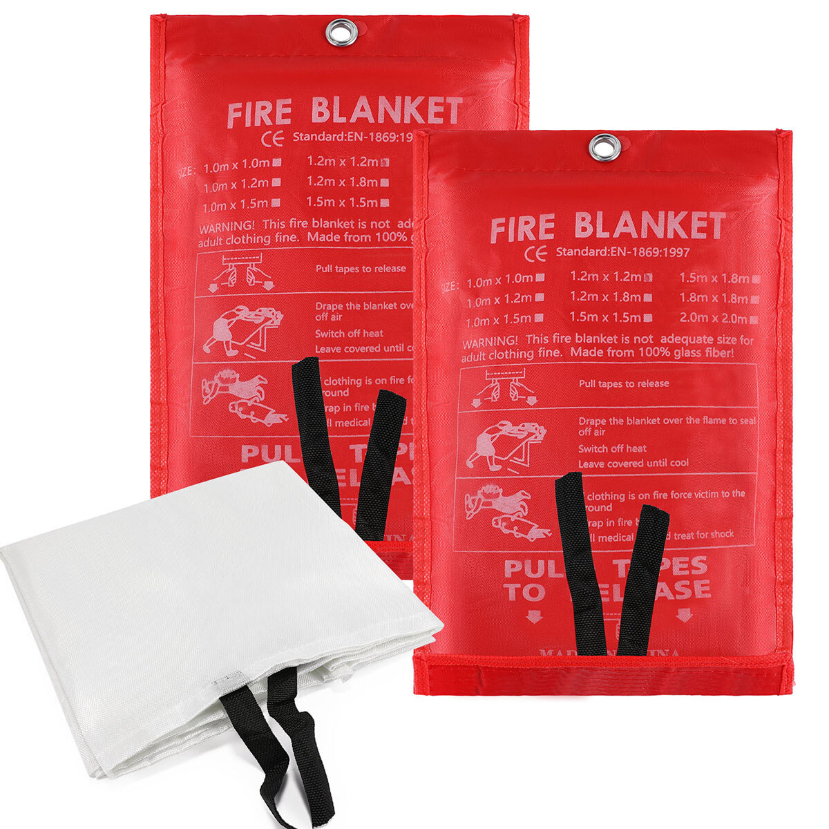 Fiberglass Fire Blanket 1/2/4/6PCS, Emergency Home Retardant Prepared 59”x59”