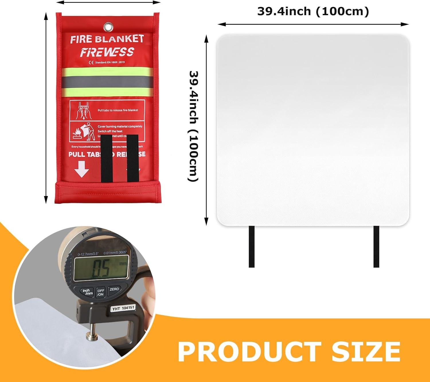 2PK Fiberglass Emergency Fire Blanket for Home Kitchen