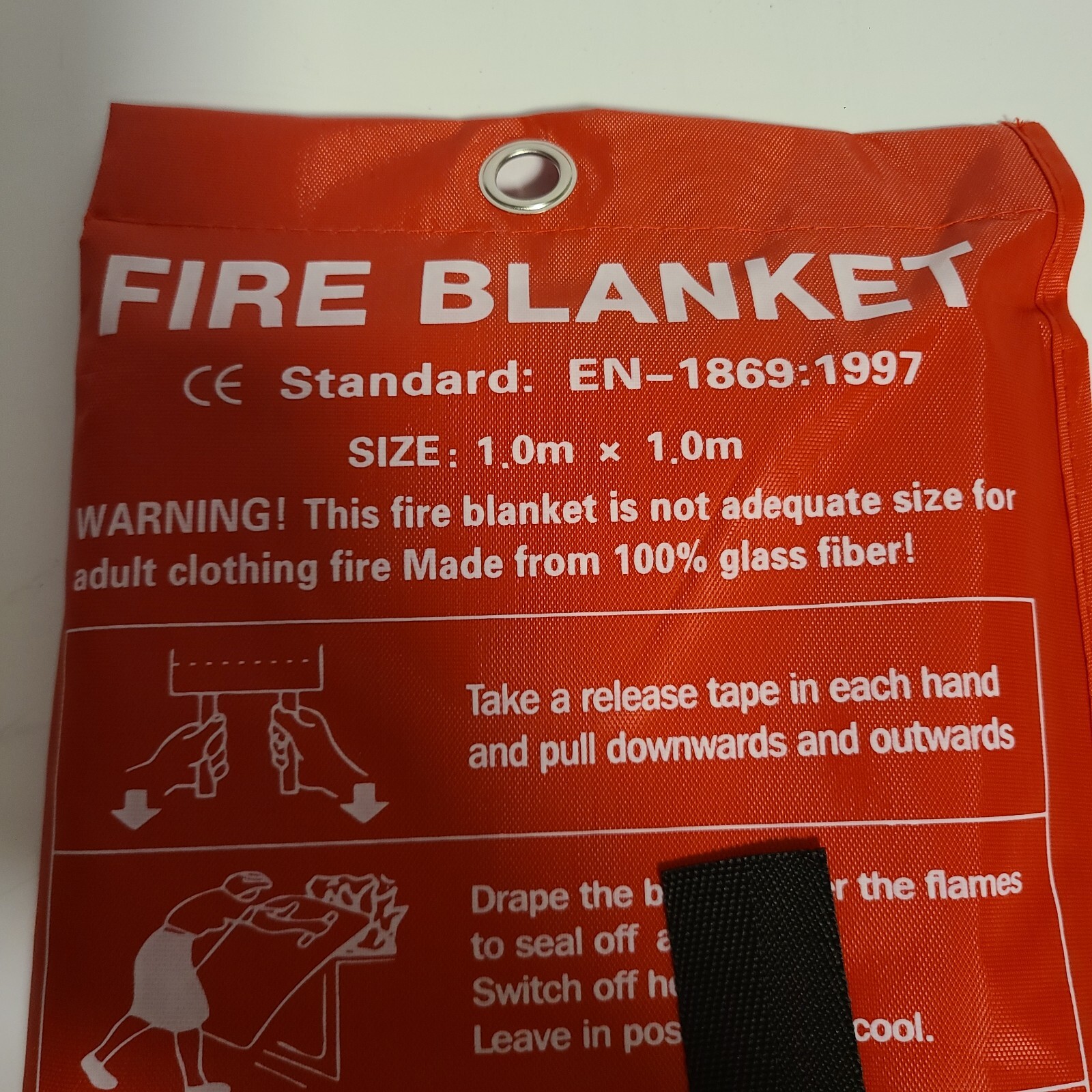 FIRE BLANKET Fiberglass Hero Emergency Home Retardant Prepared 39”x39” 1m x 1m