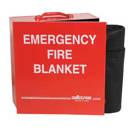 Sellstrom S97456 Fire Blanket And Cabinet, Carbon Felt