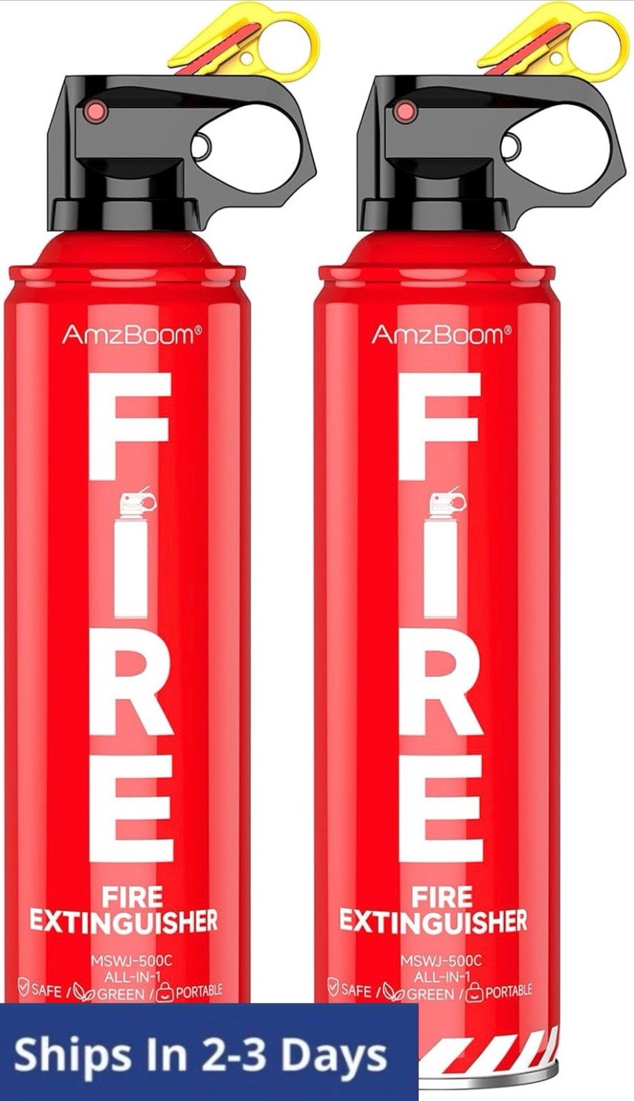 AmzBoom 2-Pack Fire Extinguisher for Home, Kitchen, Car, and Grill with Mount