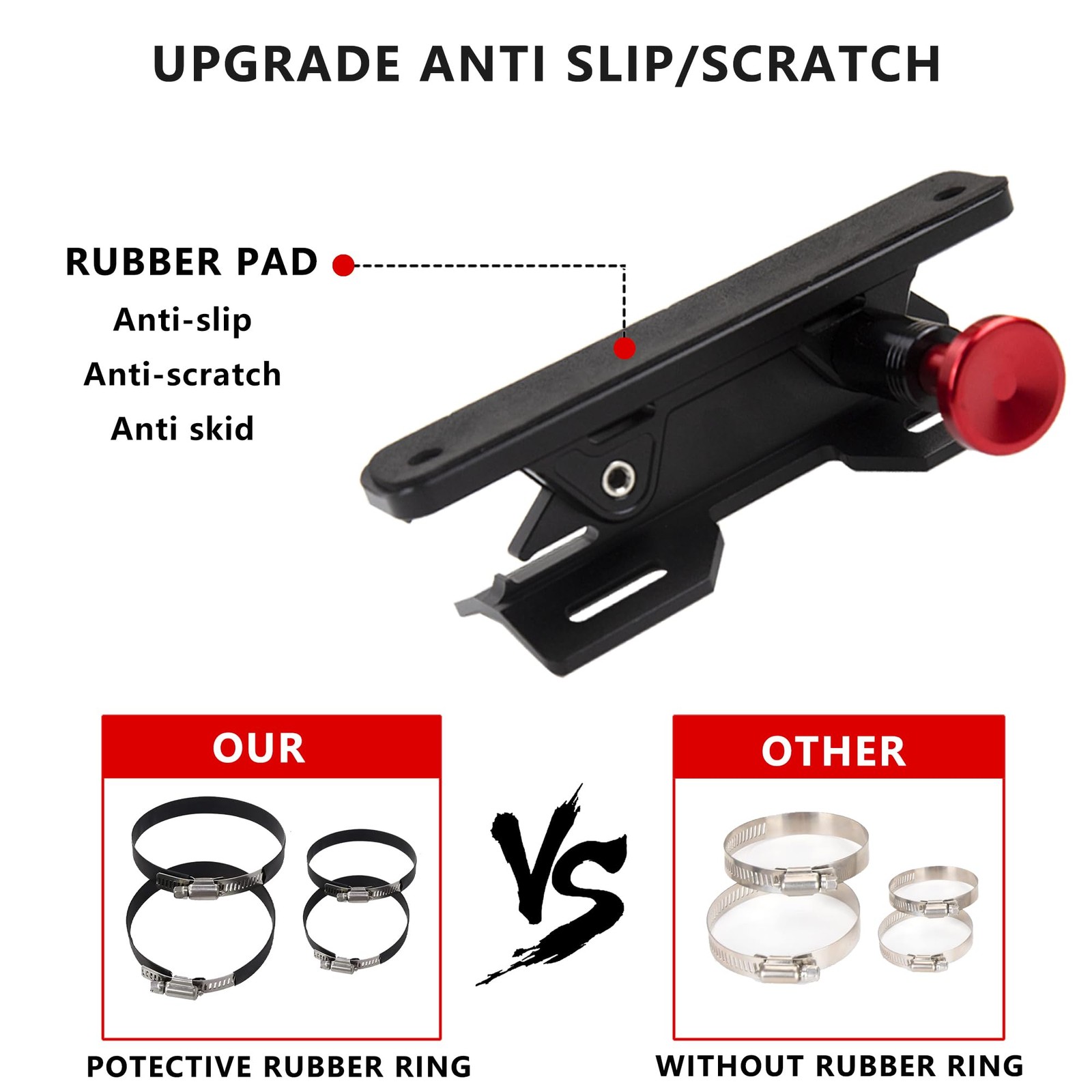 Quick Release Fire Extinguisher Mount – Aluminum Adjustable UTV Roll Black