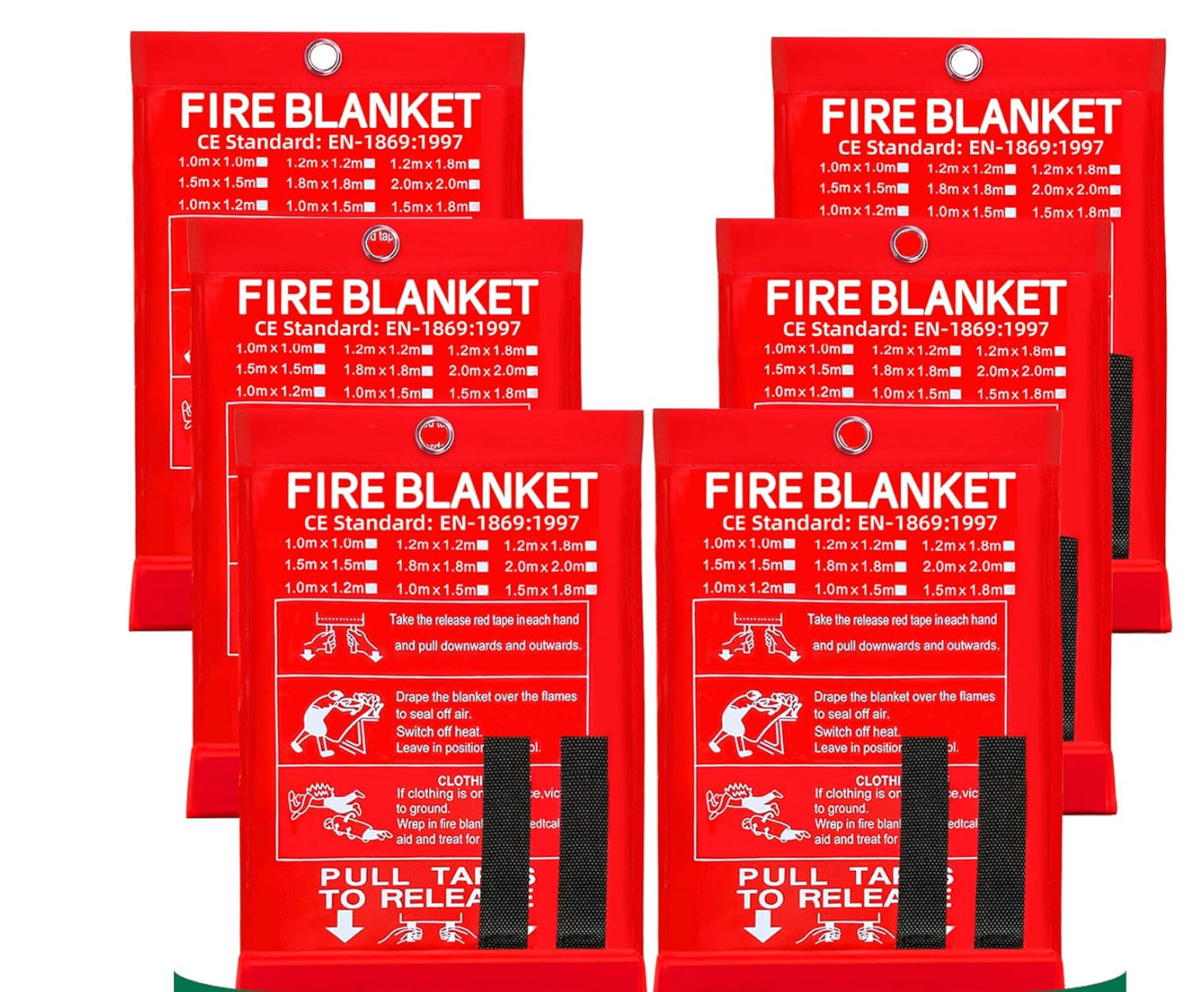 Fire Blanket Emergency Suppression Flame Retardant 6 Pack (39.3X 39.3 inch)