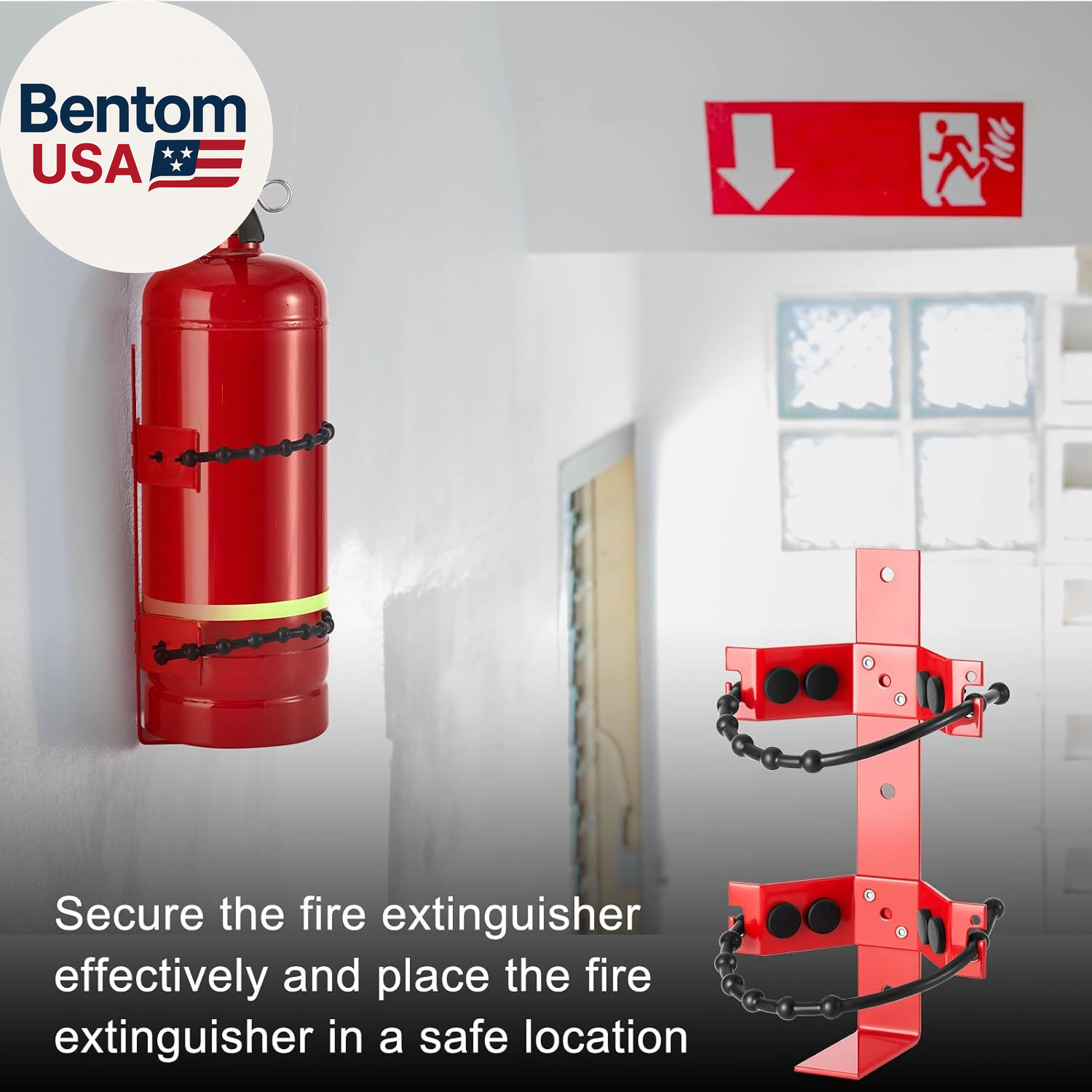 2 Pcs Fire Extinguisher Mount Bracket Adjustable, Supports up to 2.5 and 5Lb, He