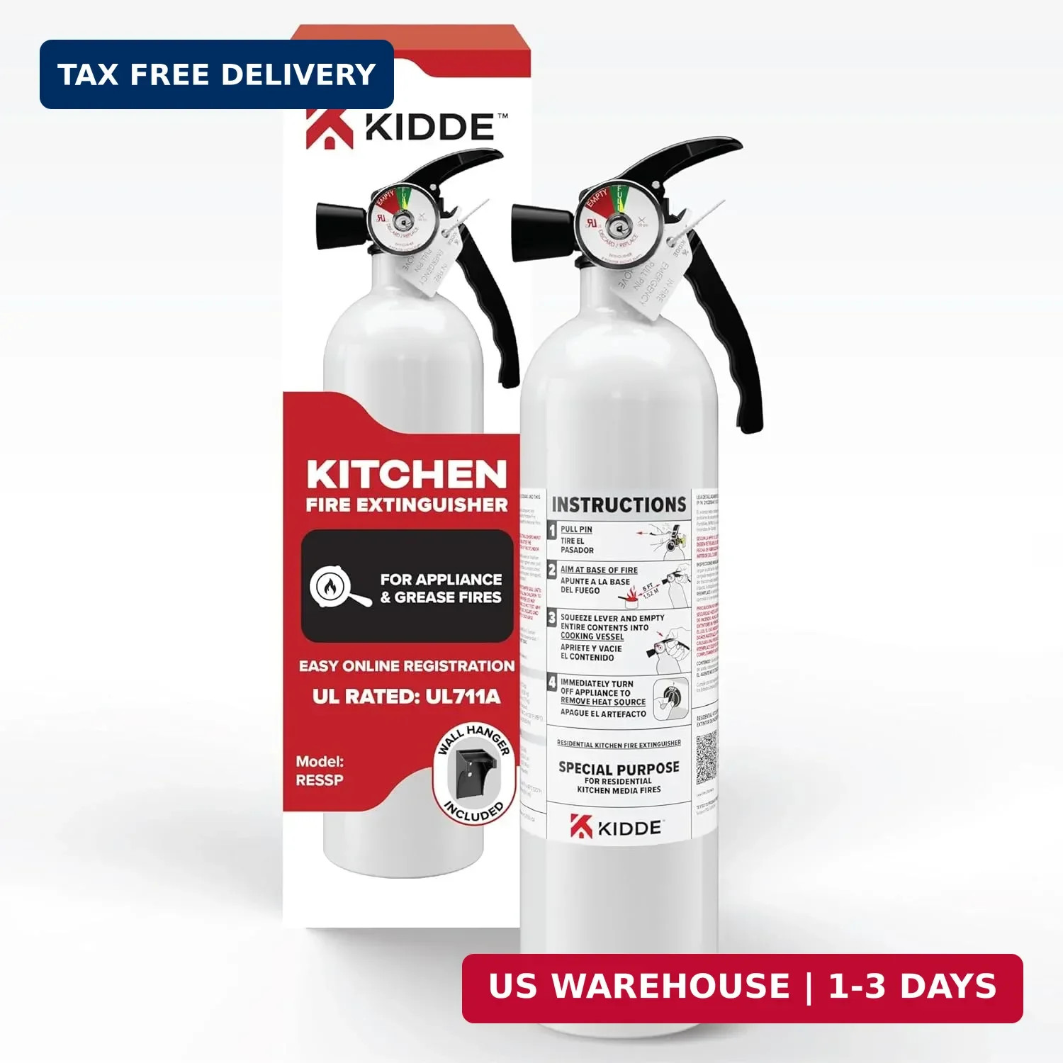 Kidde Fire Extinguisher for Kitchen, Residential, Single-Use, 711A