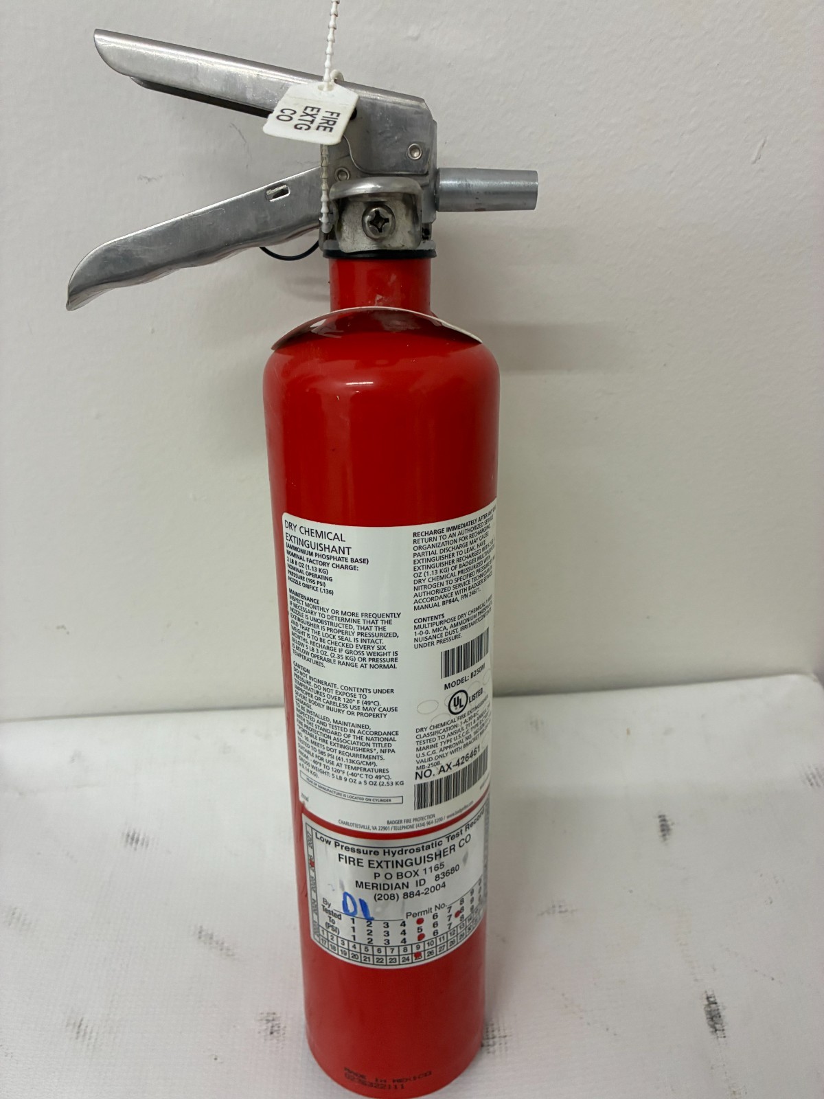 Badger B250M 2.5 lb ABC Fire Extinguisher DOT 2026 Certified Hydro-Tested