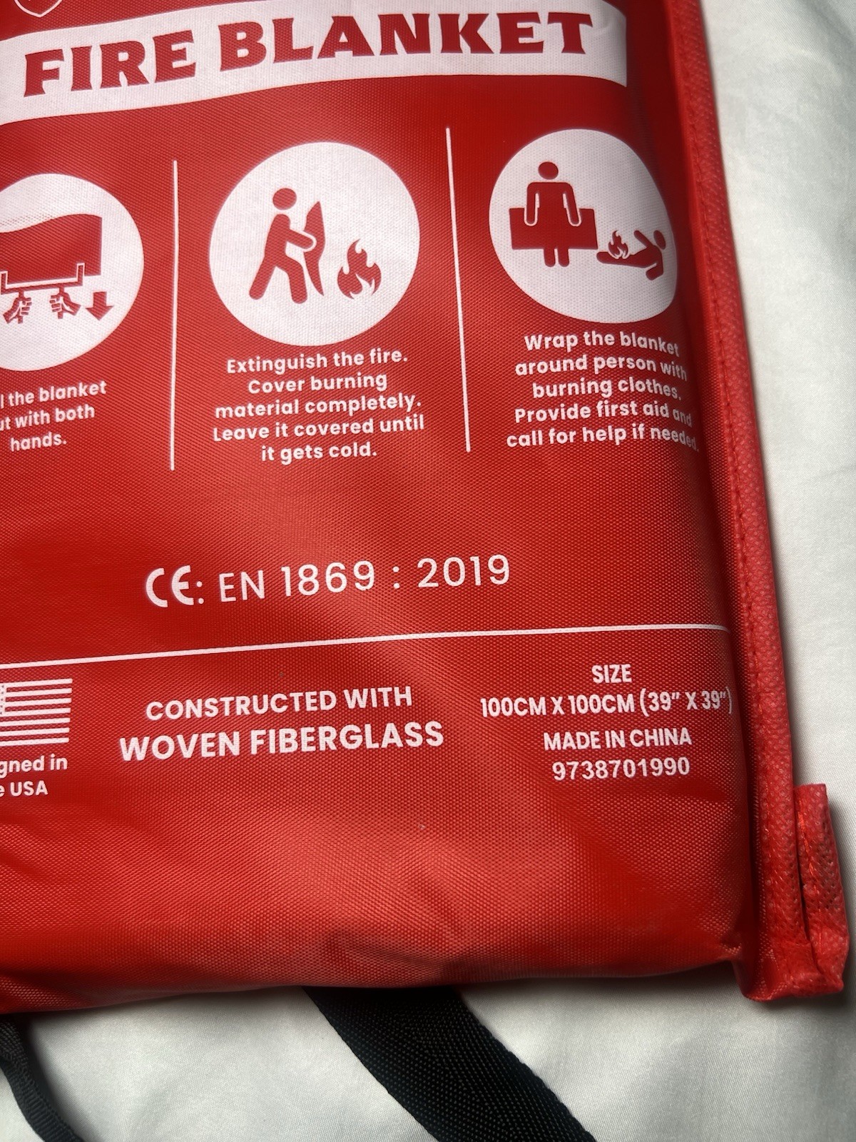NEW Prepared Hero Fire Blanket 39″×39″ Fiberglass Home Emergency Safety Blanket
