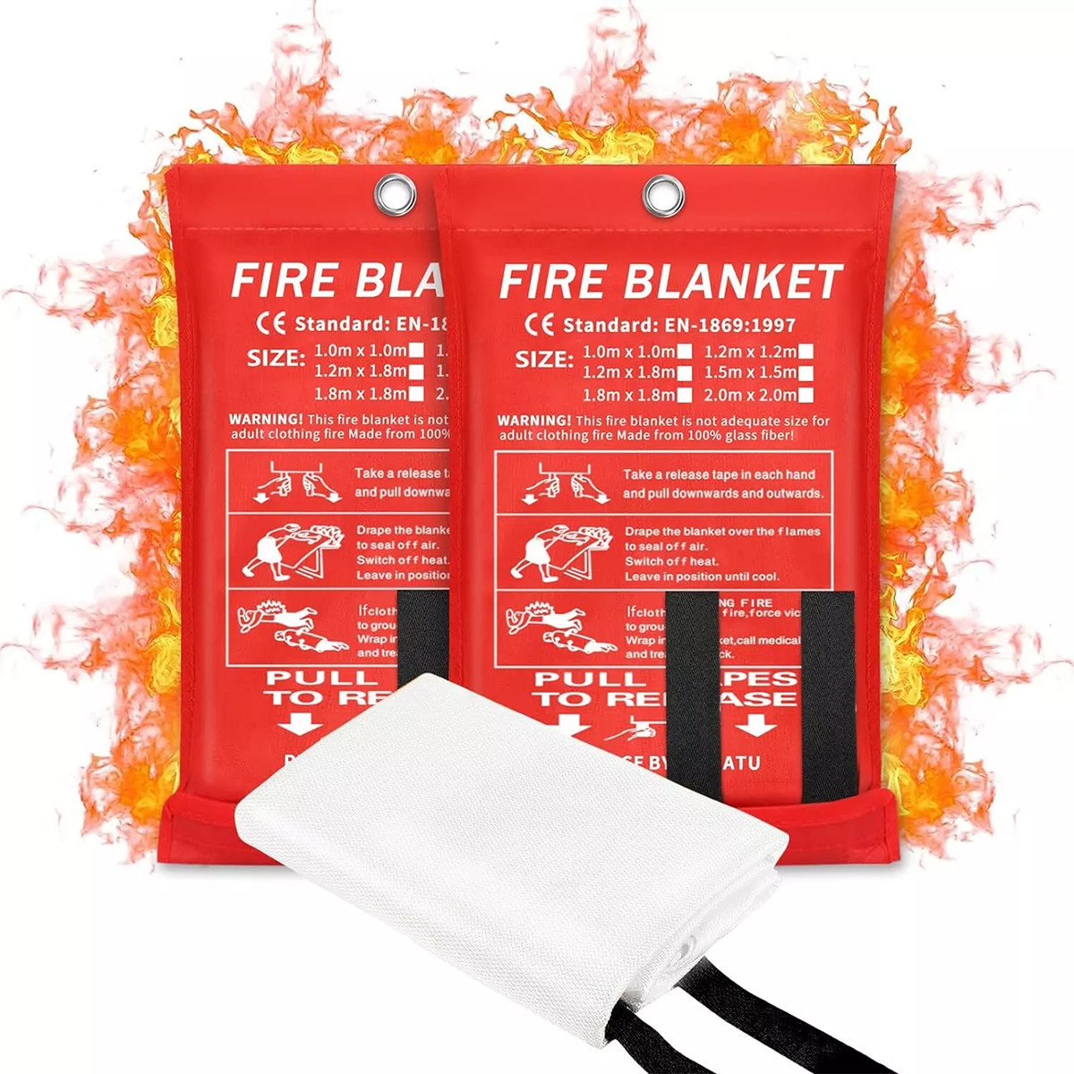 2-10PCS FIRE BLANKET Fiberglass Hero Emergency Home Retardant Prepared 39”x39”
