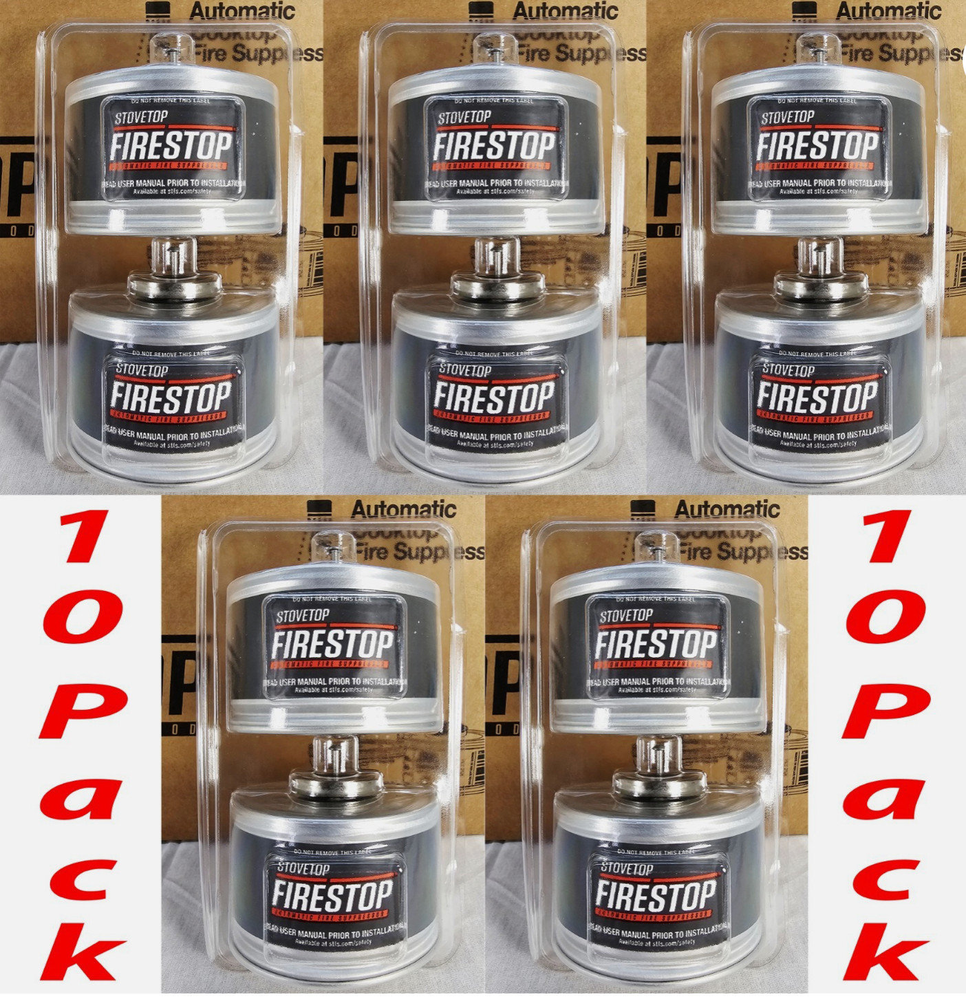 10 Pack StoveTop FireStop 675-3 RangeHood Fire Suppressor Expiration: 2/2032