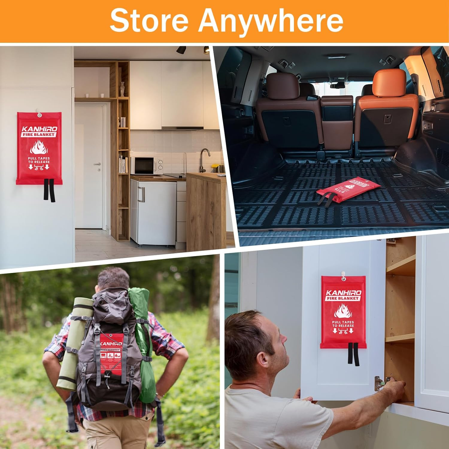 Emergency Fire Blanket for Home Kitchen – Fiberglass Fire Suppression Blanket G